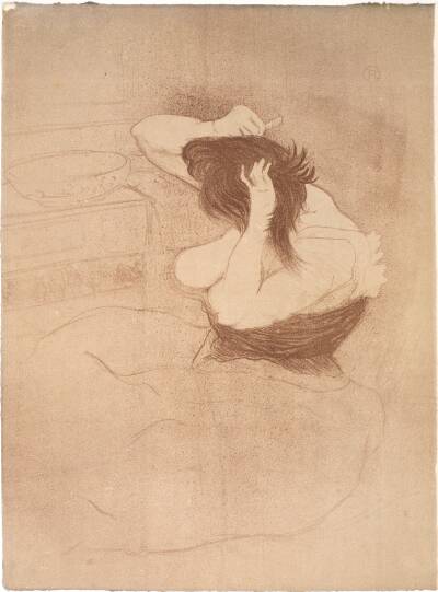 Femme qui se peigne, la Coiffure