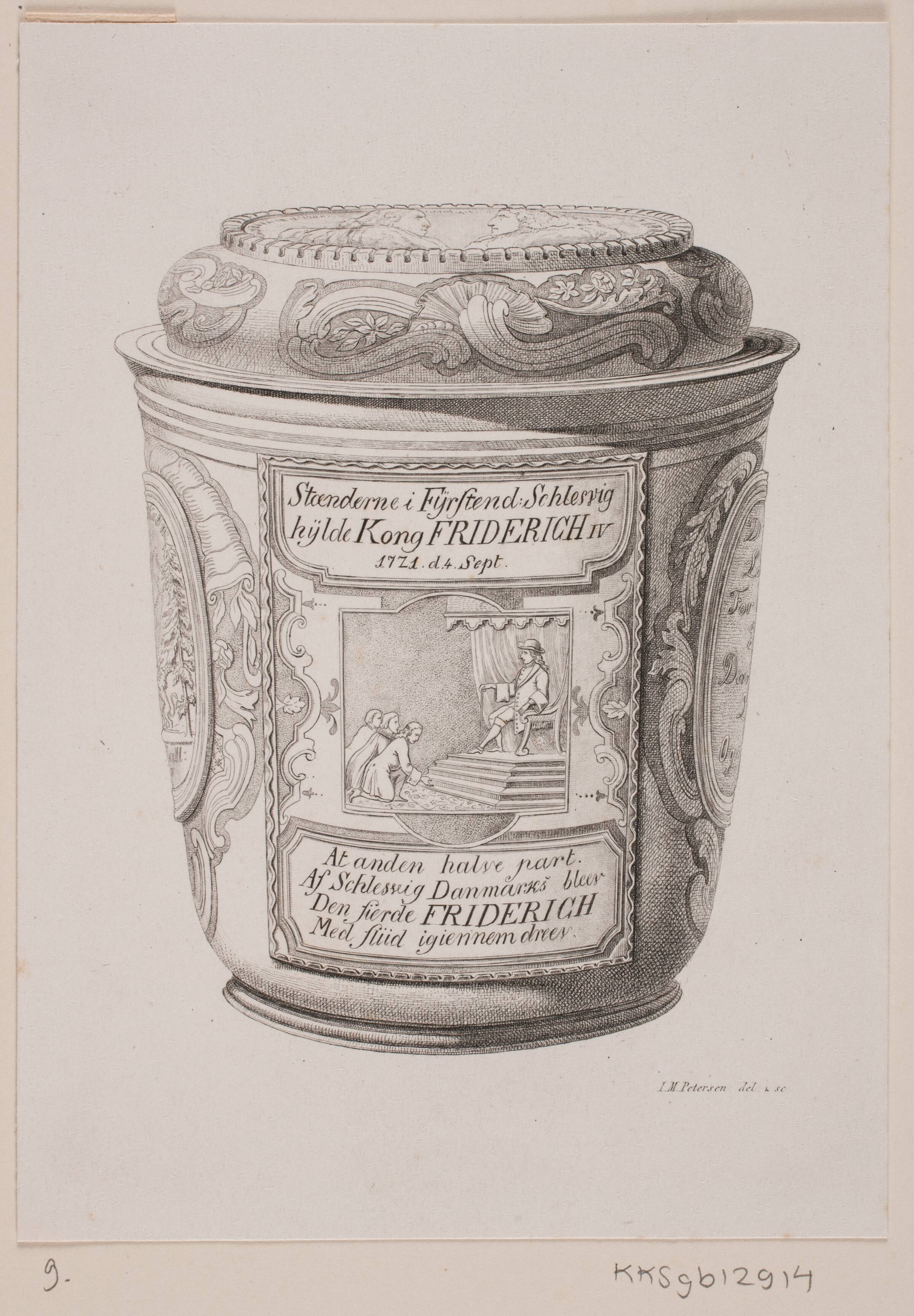 Sølvbæger. Gave fra de slesvigske stænder til Frederik IIII, Julius Magnus-Petersen, 1860