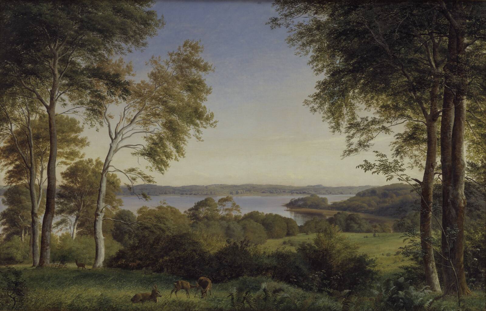 Udsigt over Skarre Sø, P.C. Skovgaard, 1845