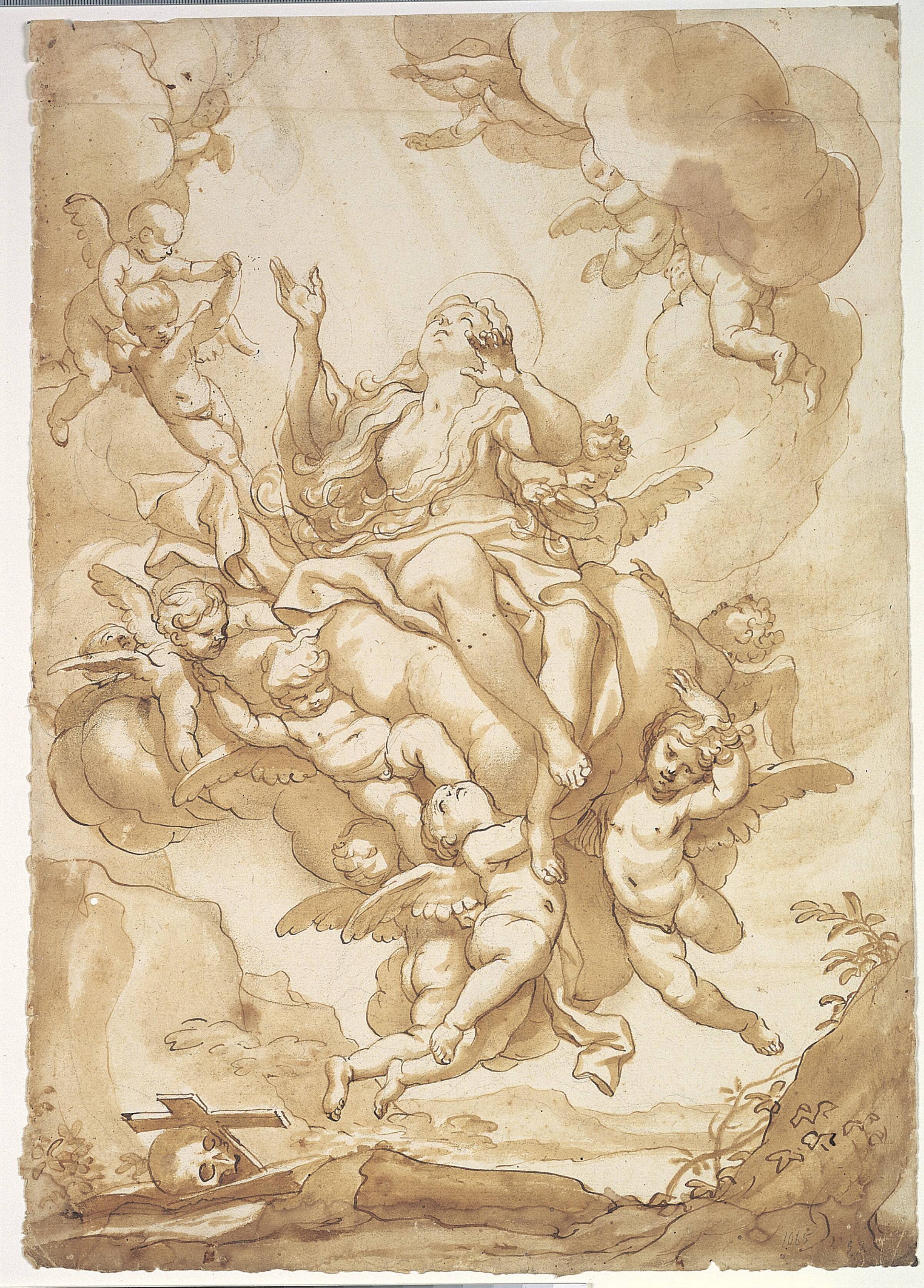 Den hellige Maria Magdalenes opstandelse, Domenico Piola, 1627-1703