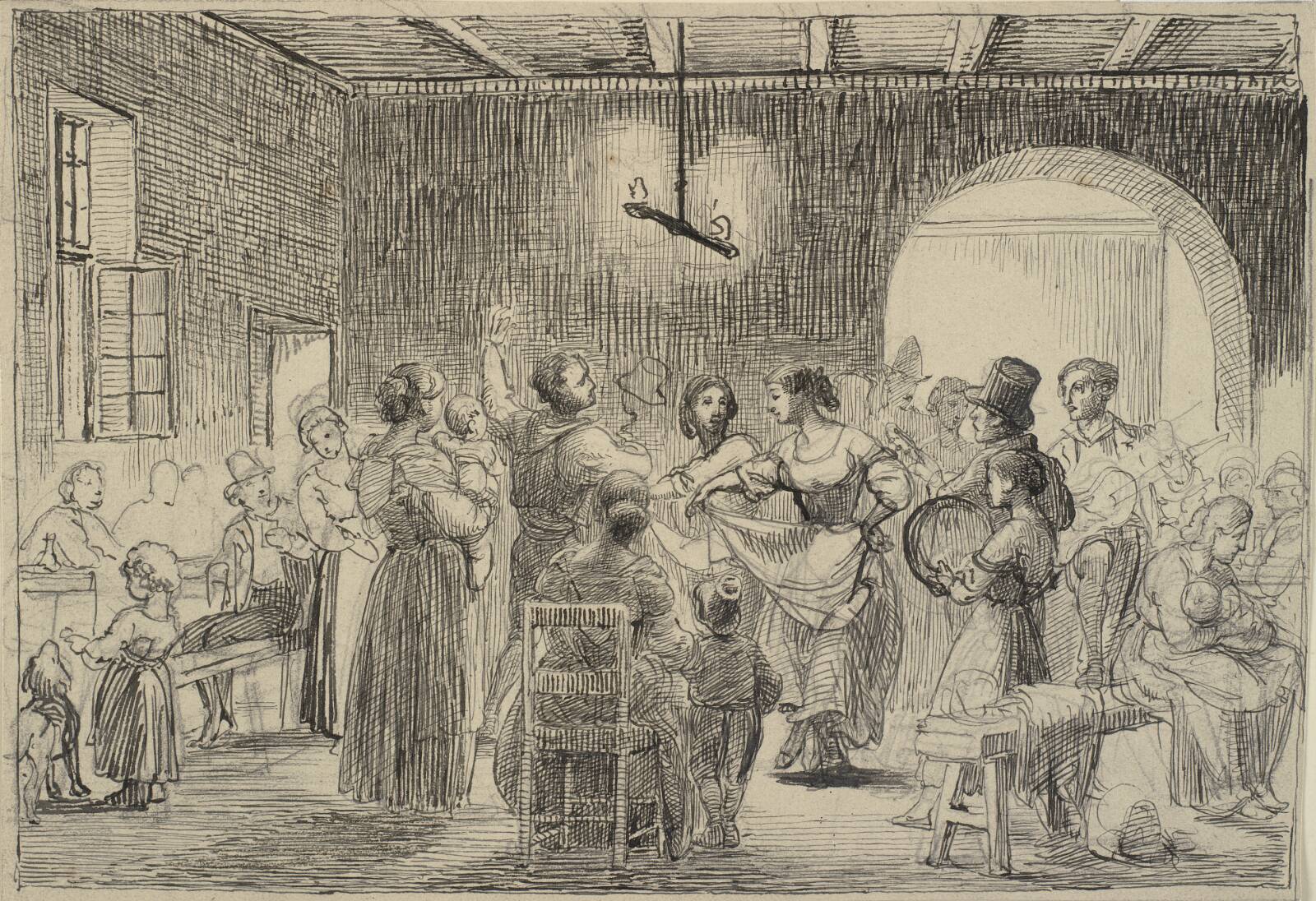 Dans i et osteri, Wilhelm Marstrand, 1810-1873