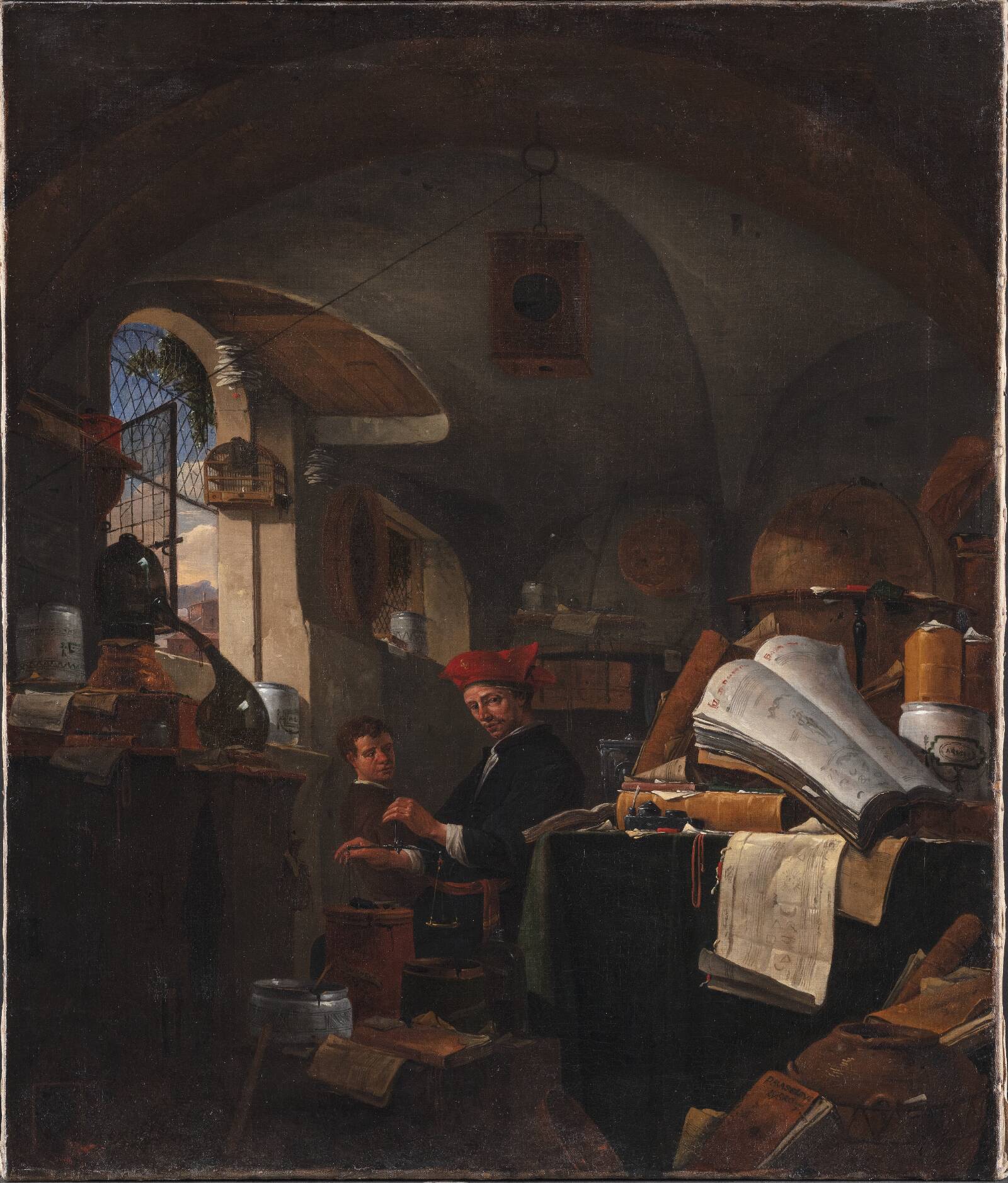 Alkymist i sit laboratorium, Thomas Wijck, 1631-1677