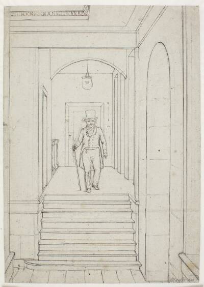 C.W. Eckersberg på Charlottenborgs trappegang