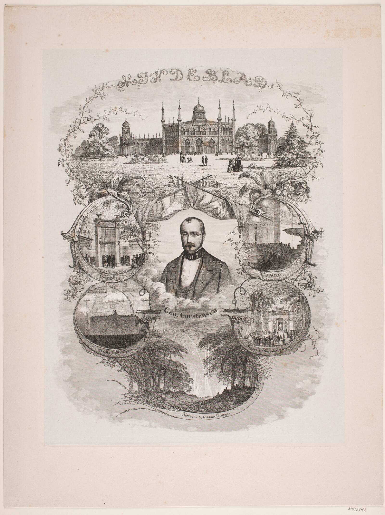 Georg Carstensen, Sophus Schack, 1834-1866