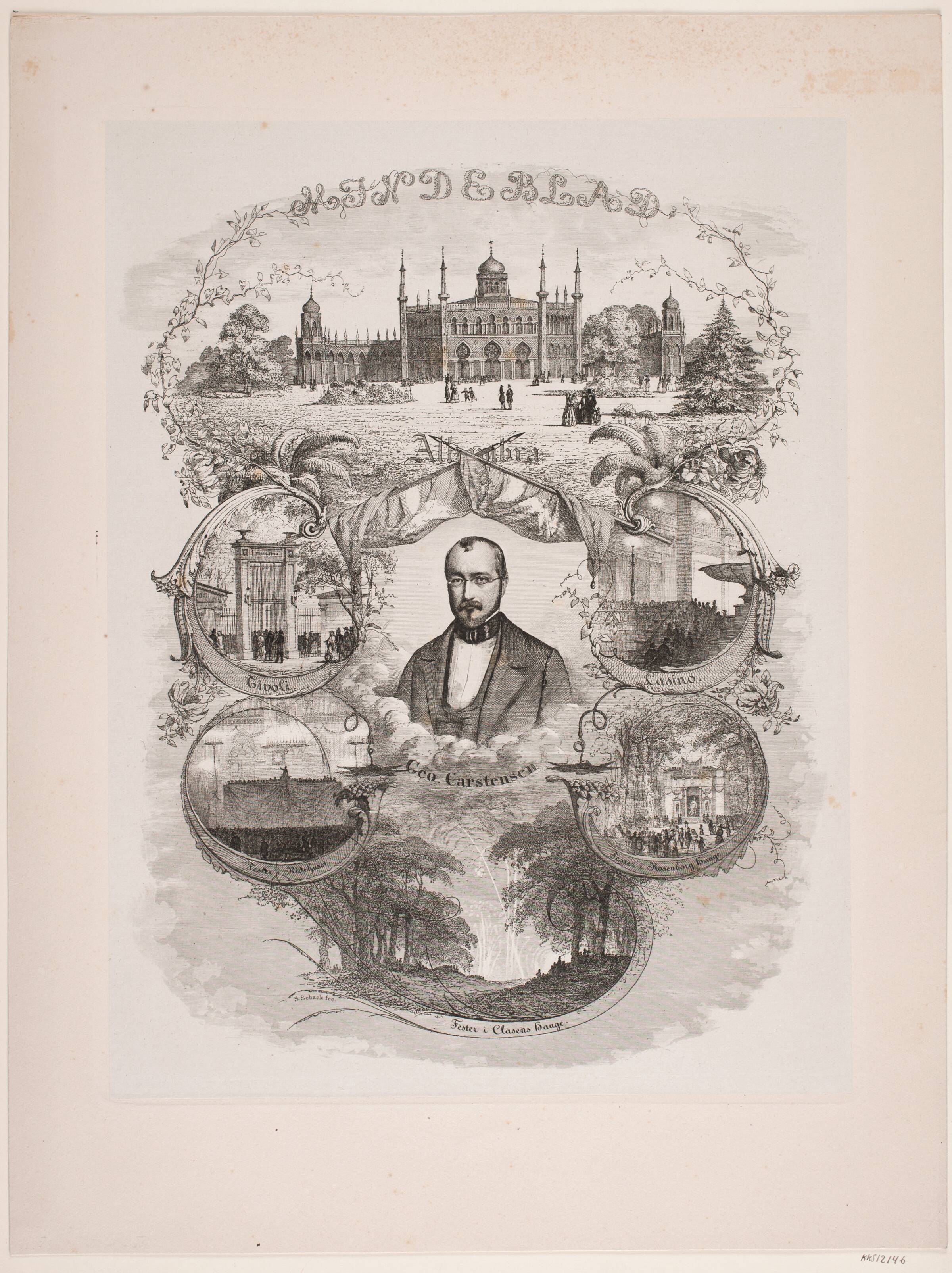 Georg Carstensen, Sophus Schack, 1834-1866