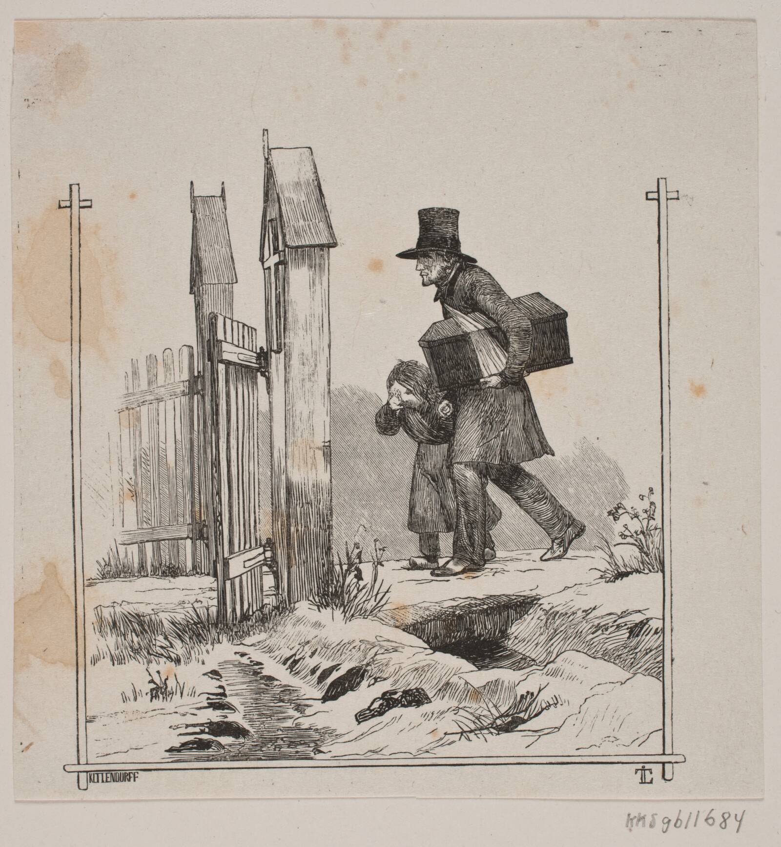 En jordefærd, Axel Theodor Kittendorff, 1845
