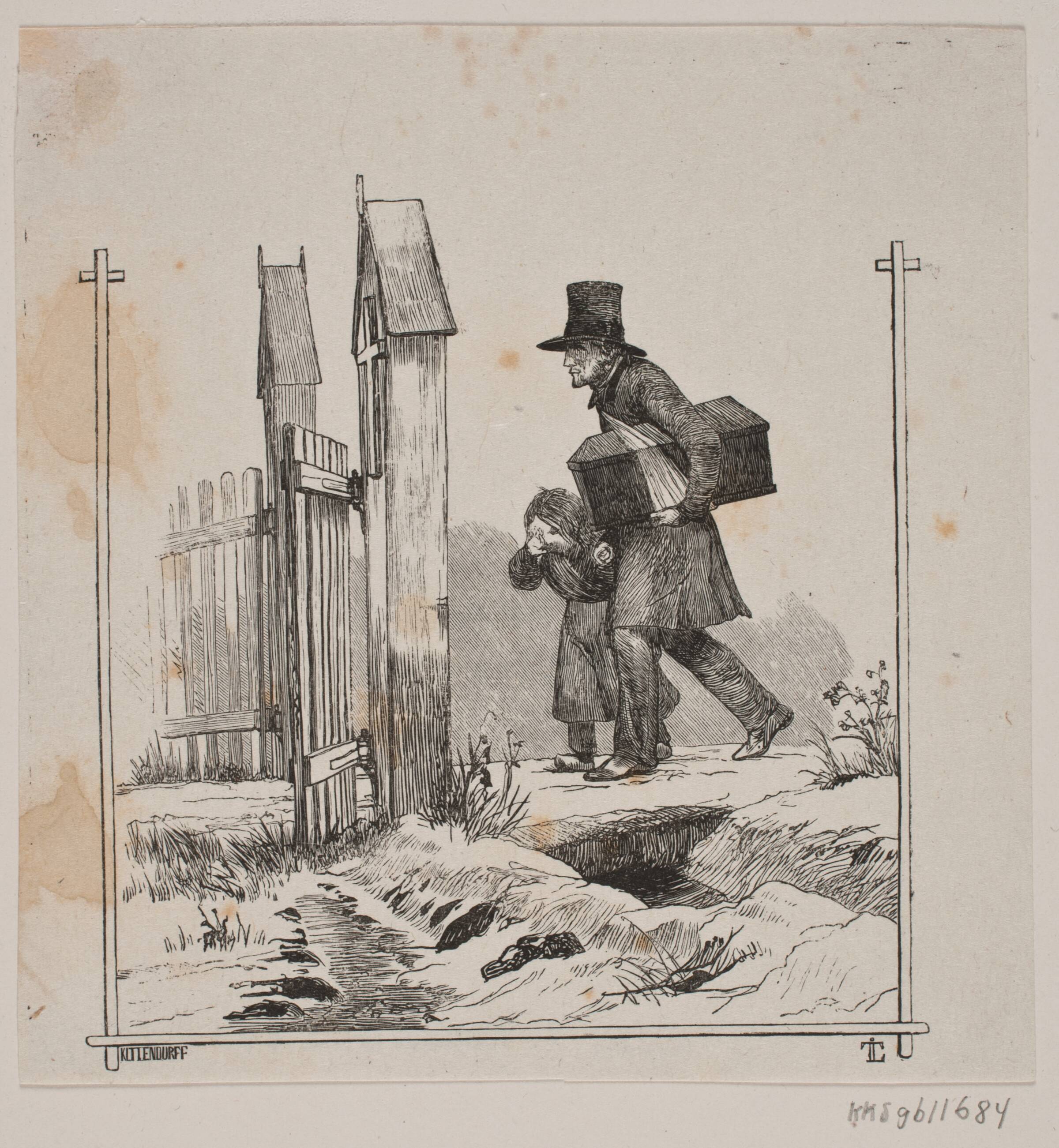 En jordefærd, Axel Theodor Kittendorff, 1845