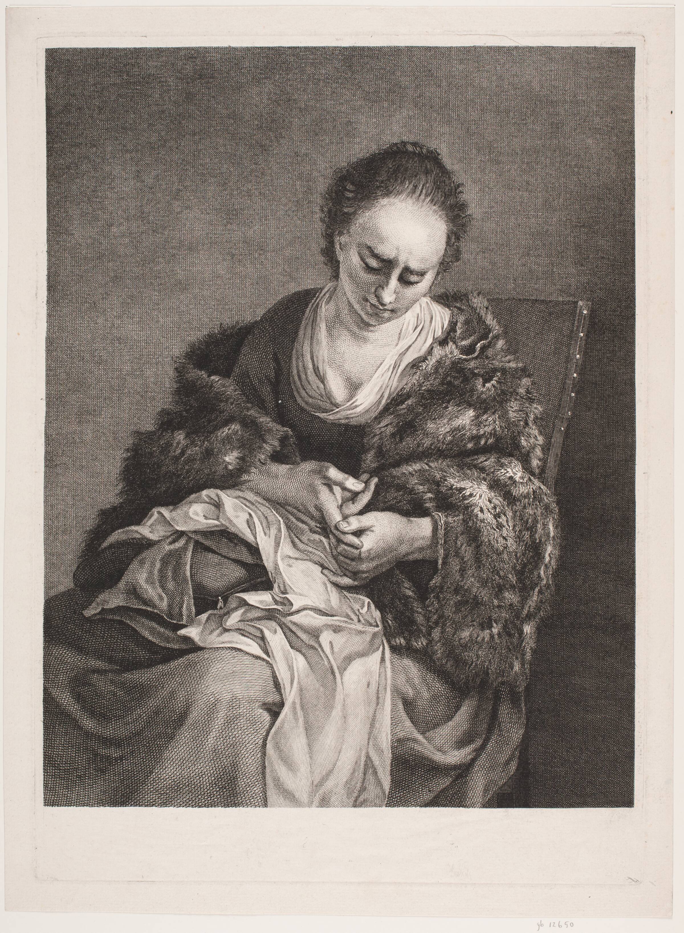 En pige der har stukket sig på en nål, Isak Henningsen, 1755-1773