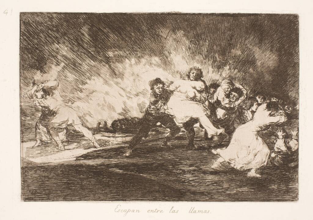 De flygter gennem flammerne (41), Francisco de Goya, 1810-1820
