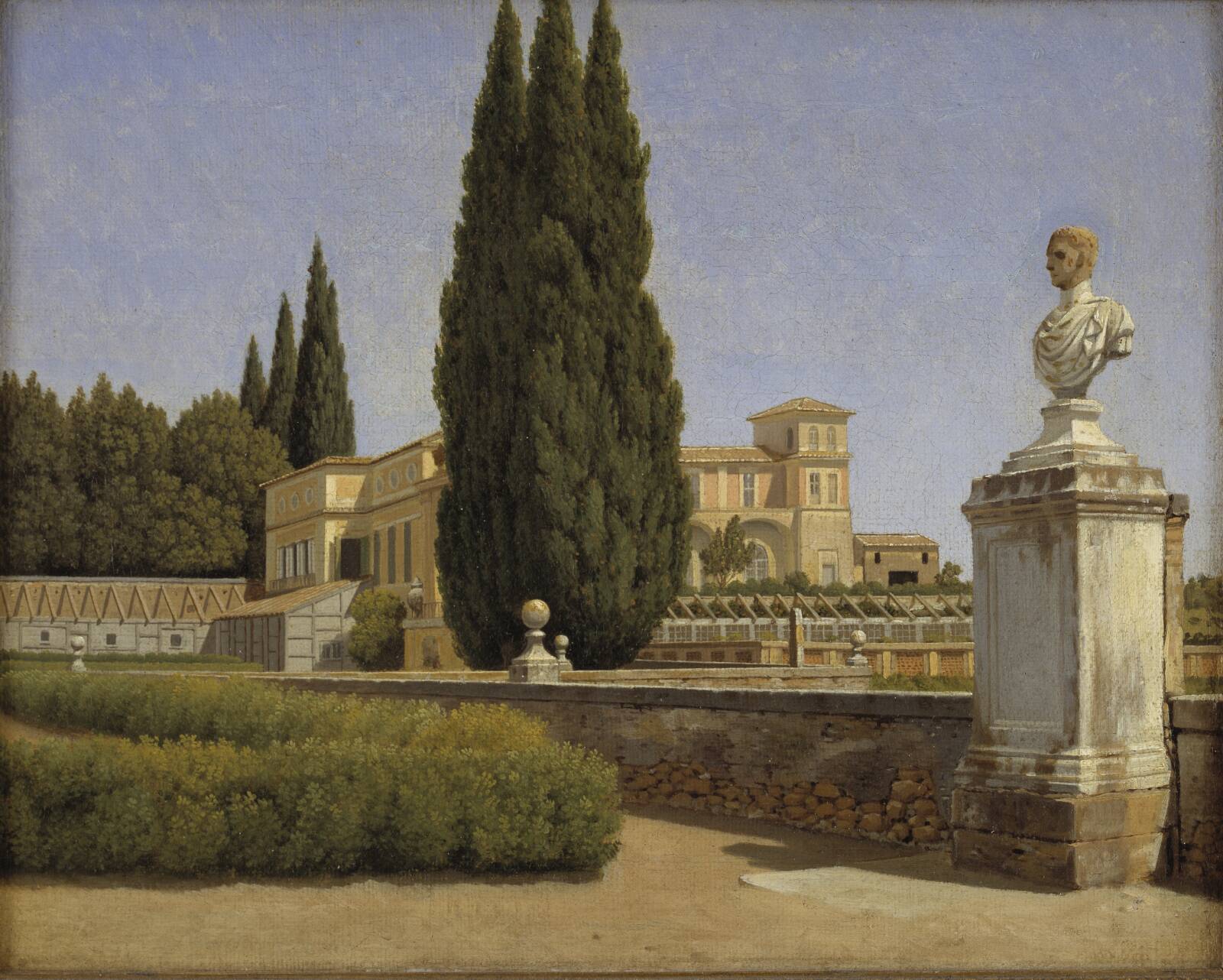 View of the Gardens of the Villa Albani. Rome, by C.W. Eckersberg, 1814-1816
