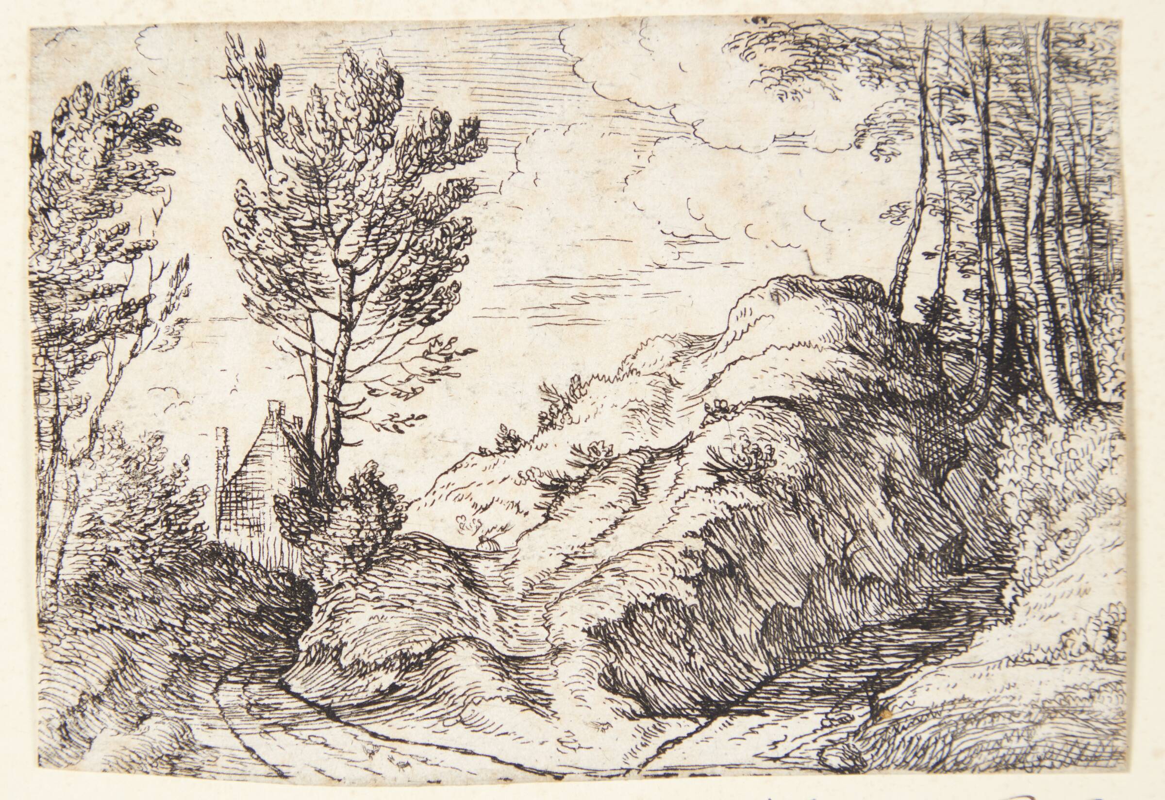 Korsvej med et hus, Lodewijk de Vadder, 1605-1655