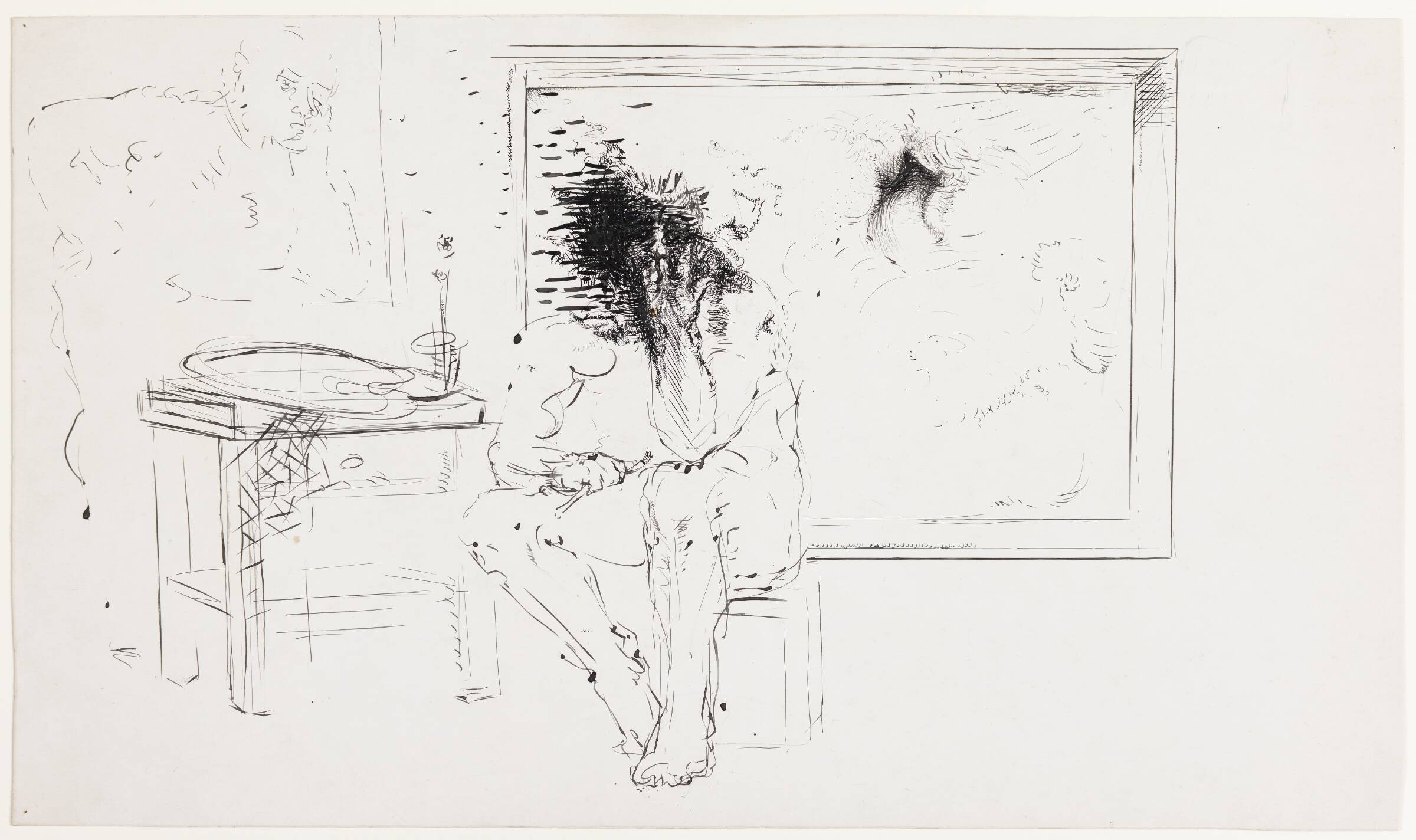 Kunstner i atelier, Finn Winge Nielsen, 1973