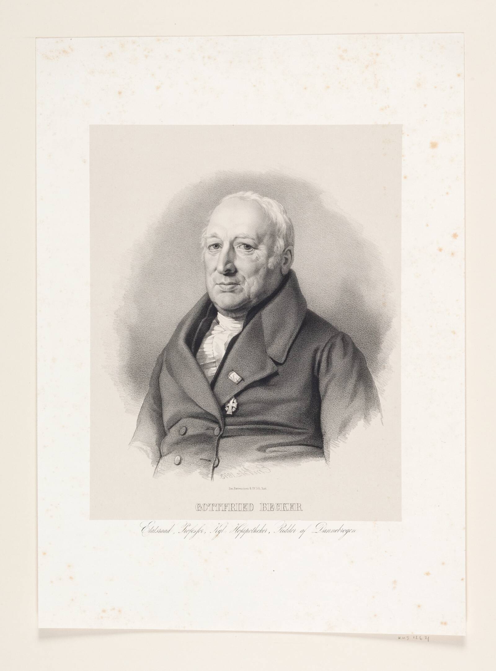 Gottfried Becker, Emil Ditlev Bærentzen, 1843