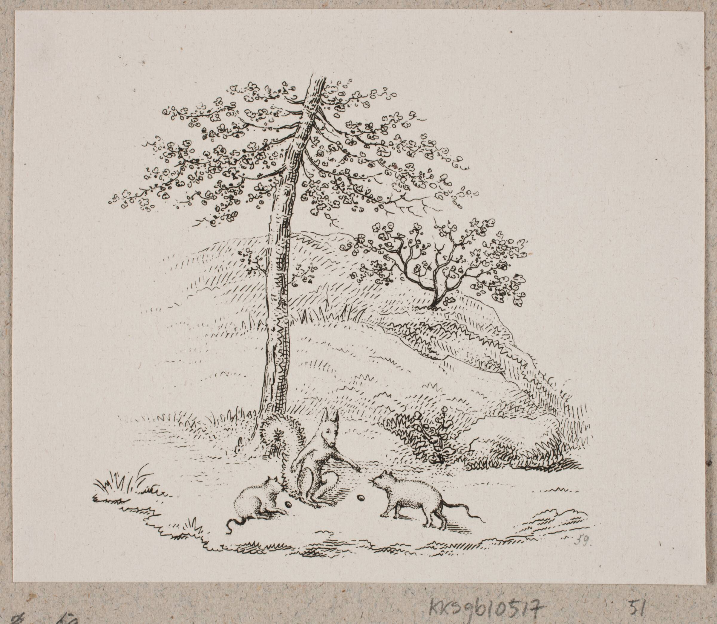 Rotterne og egernet, Oluf Olufsen Bagge, 1831-1833