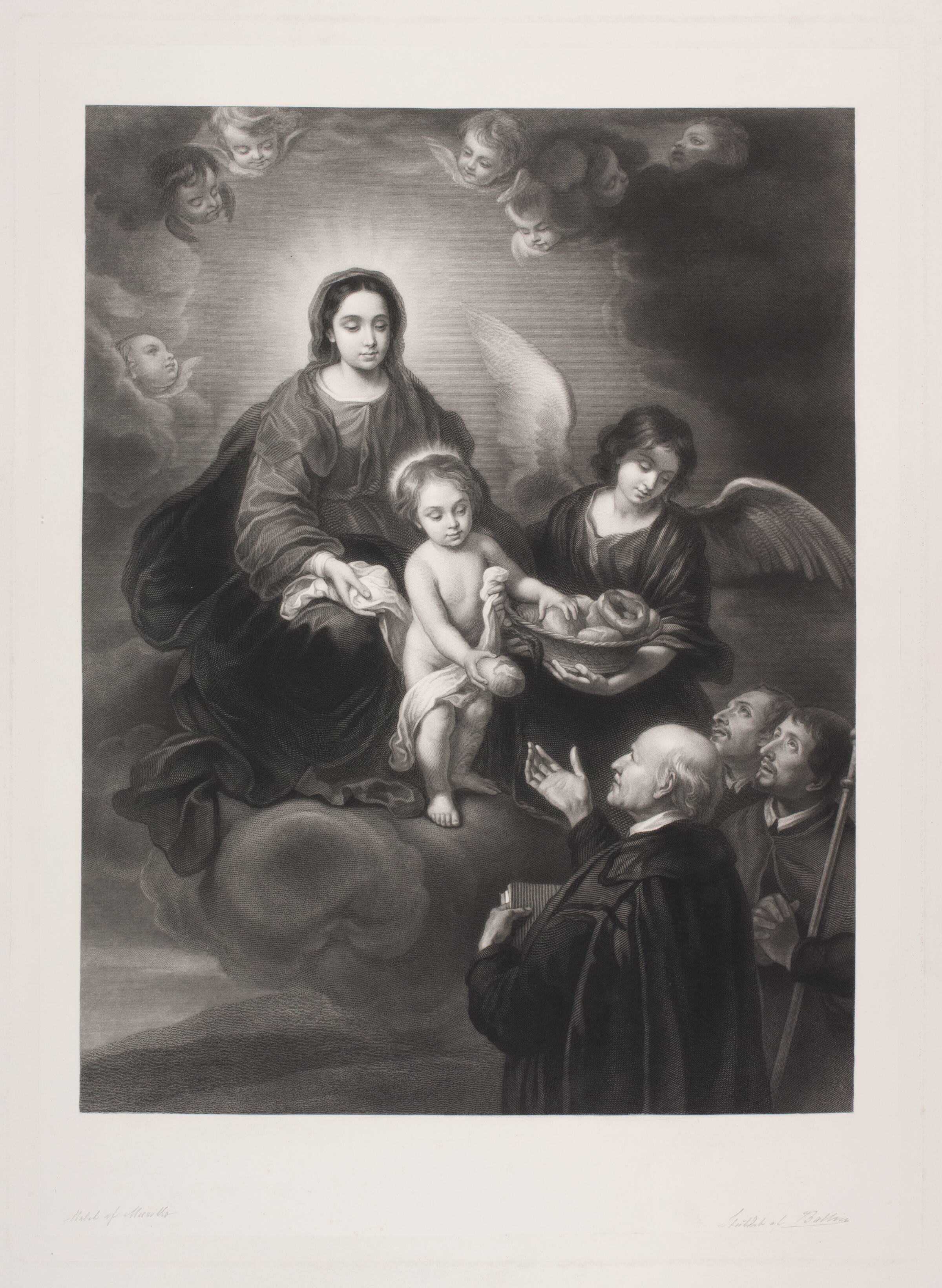 Jesusbarnet deler brød ud til pilgrimme, Joel Ballin, 1848-1870