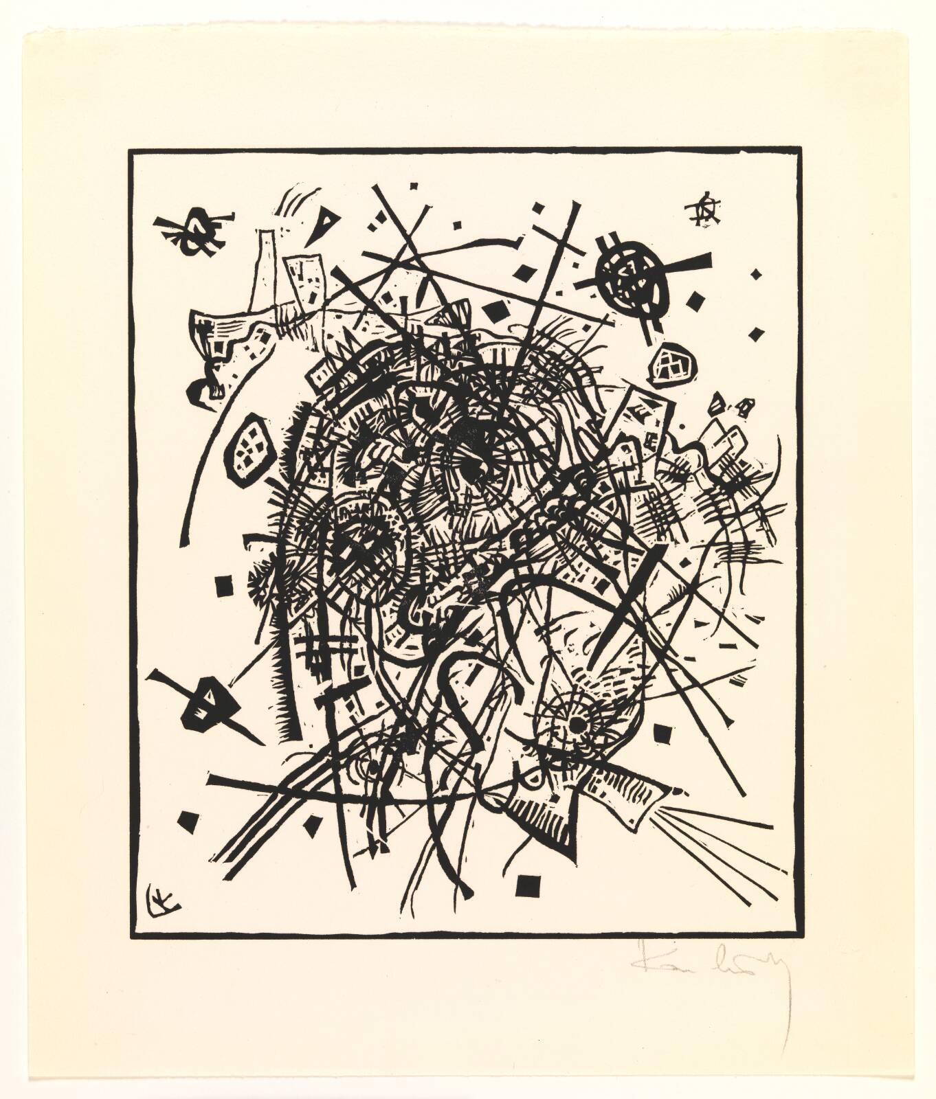 Planche VIII fra mappen Kleine Welten, by Wassily Kandinsky, 1922