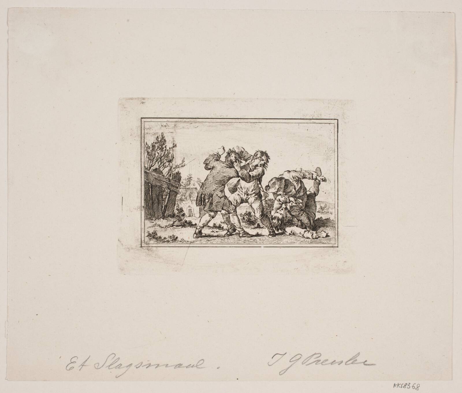 Et bondeslagsmål, Georg Haas, 1751-1817