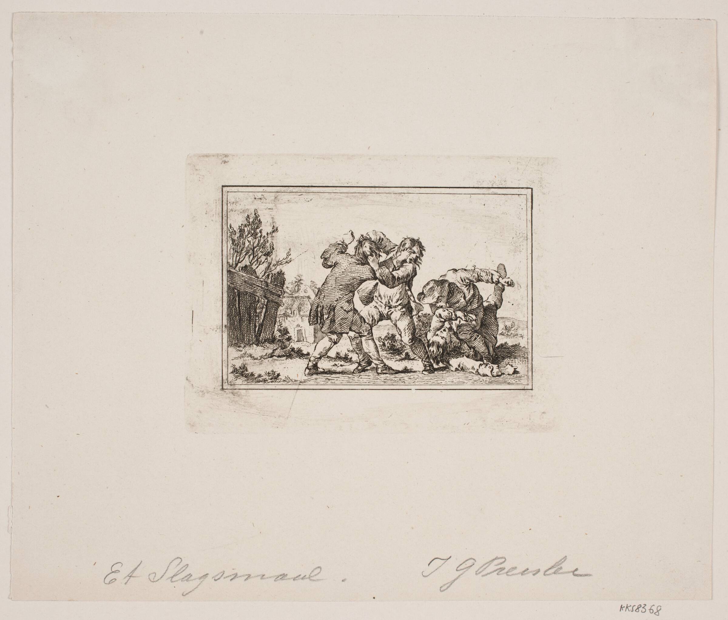 Et bondeslagsmål, Georg Haas, 1751-1817