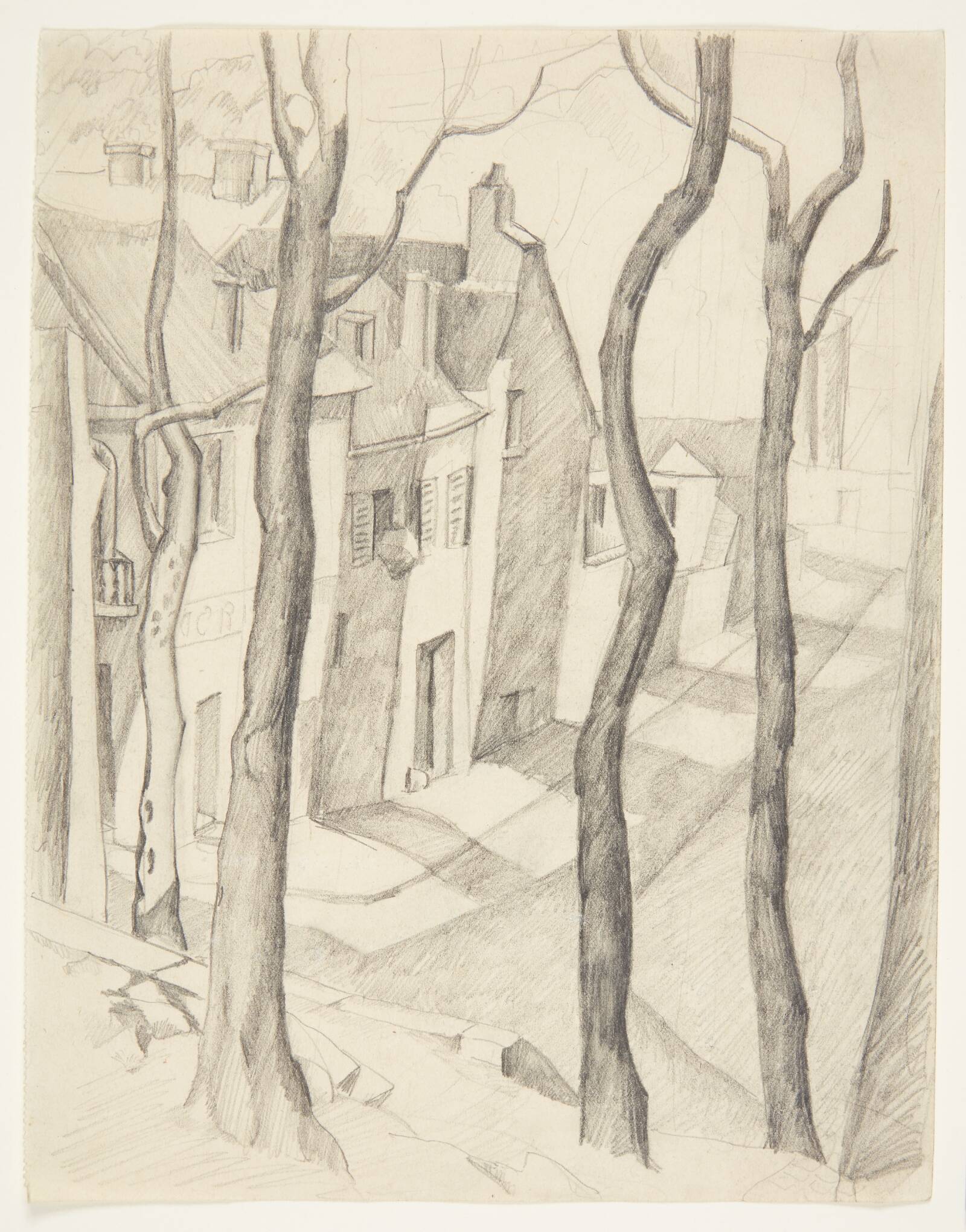 Træstammer. Gade i Arcueil, Ellen Fischer, 1914-1917