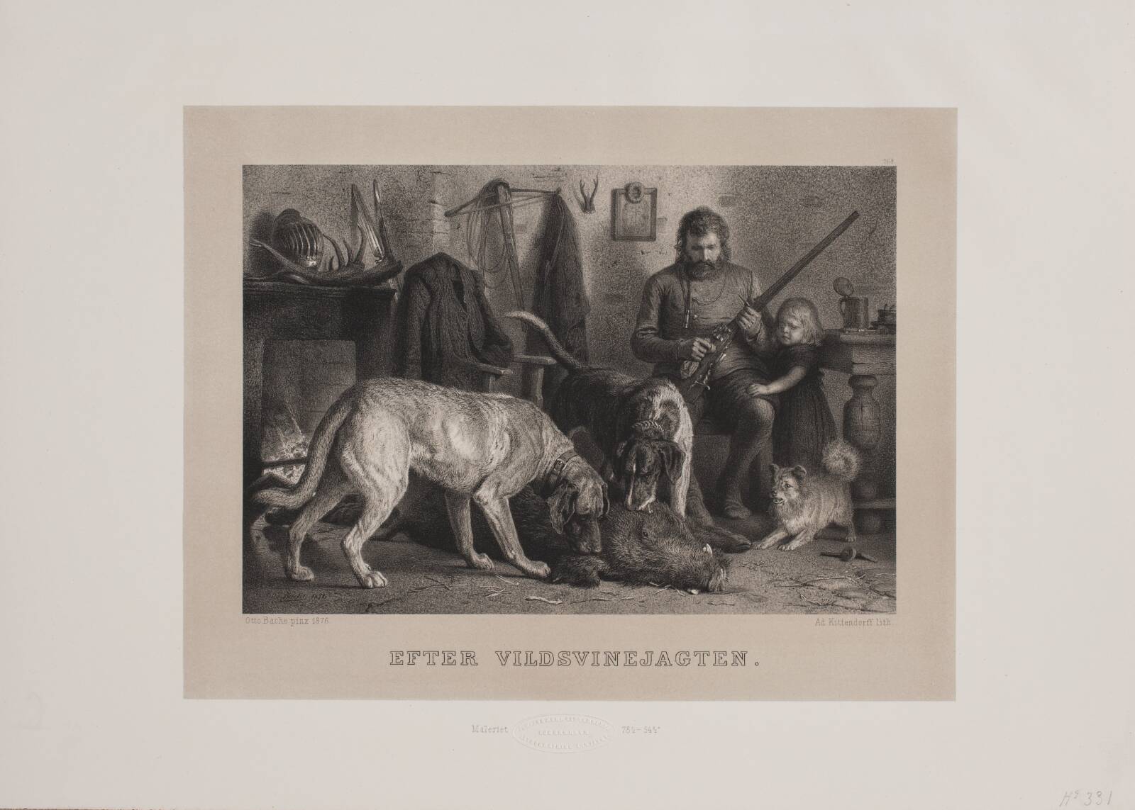 Efter vildsvinejagten, Adolph Kittendorff, 1880-1889