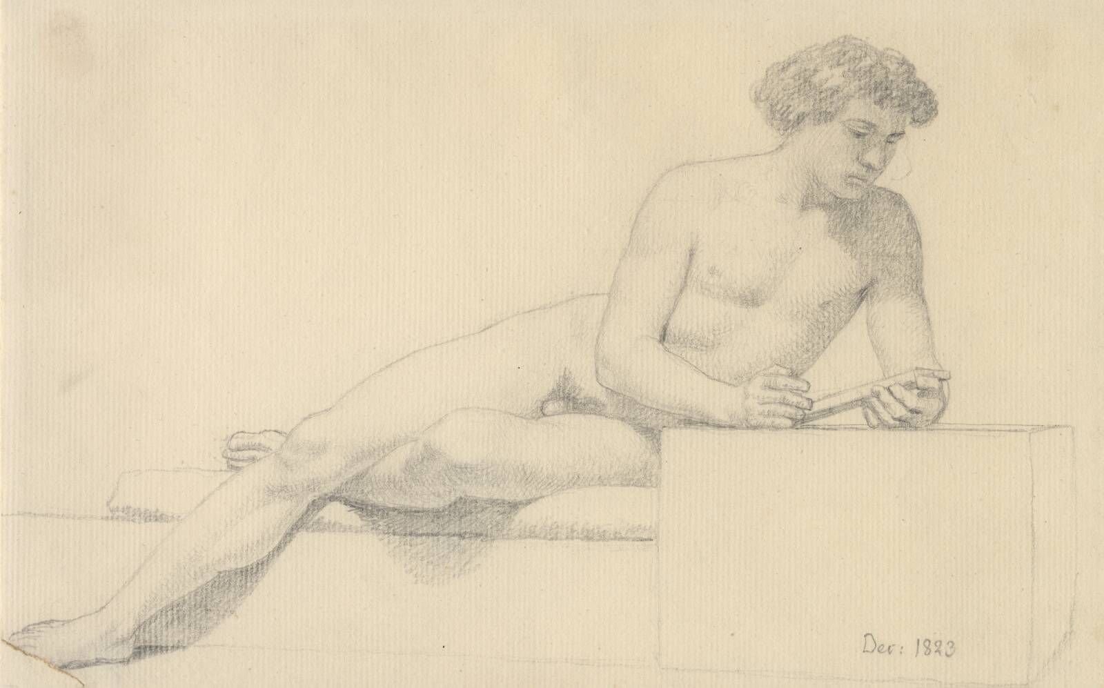 Liggende mandlig model., C.W. Eckersberg, 1823