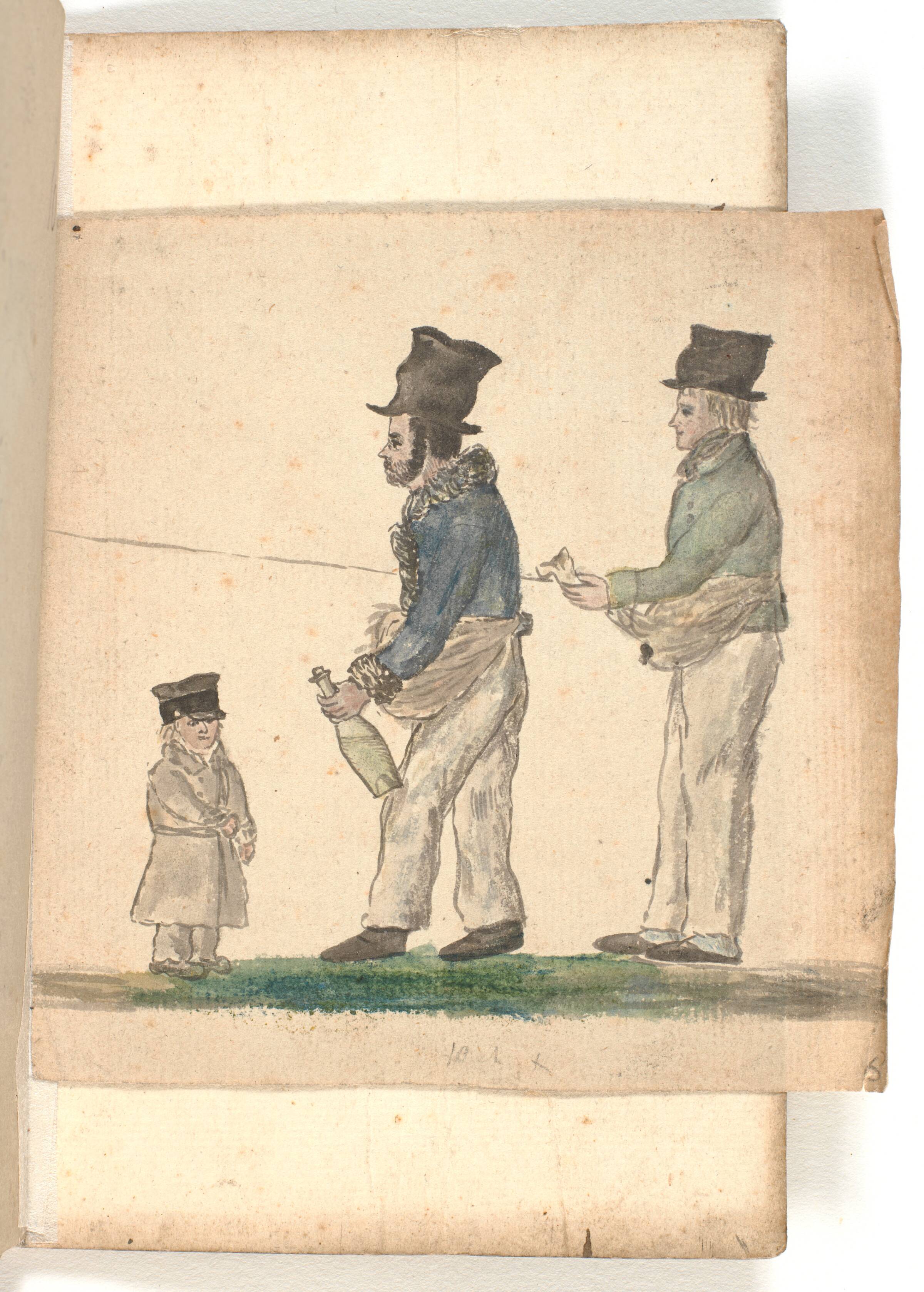 To mænd, der slår reb og en lille dreng., P.C. Skovgaard, 1826-1829