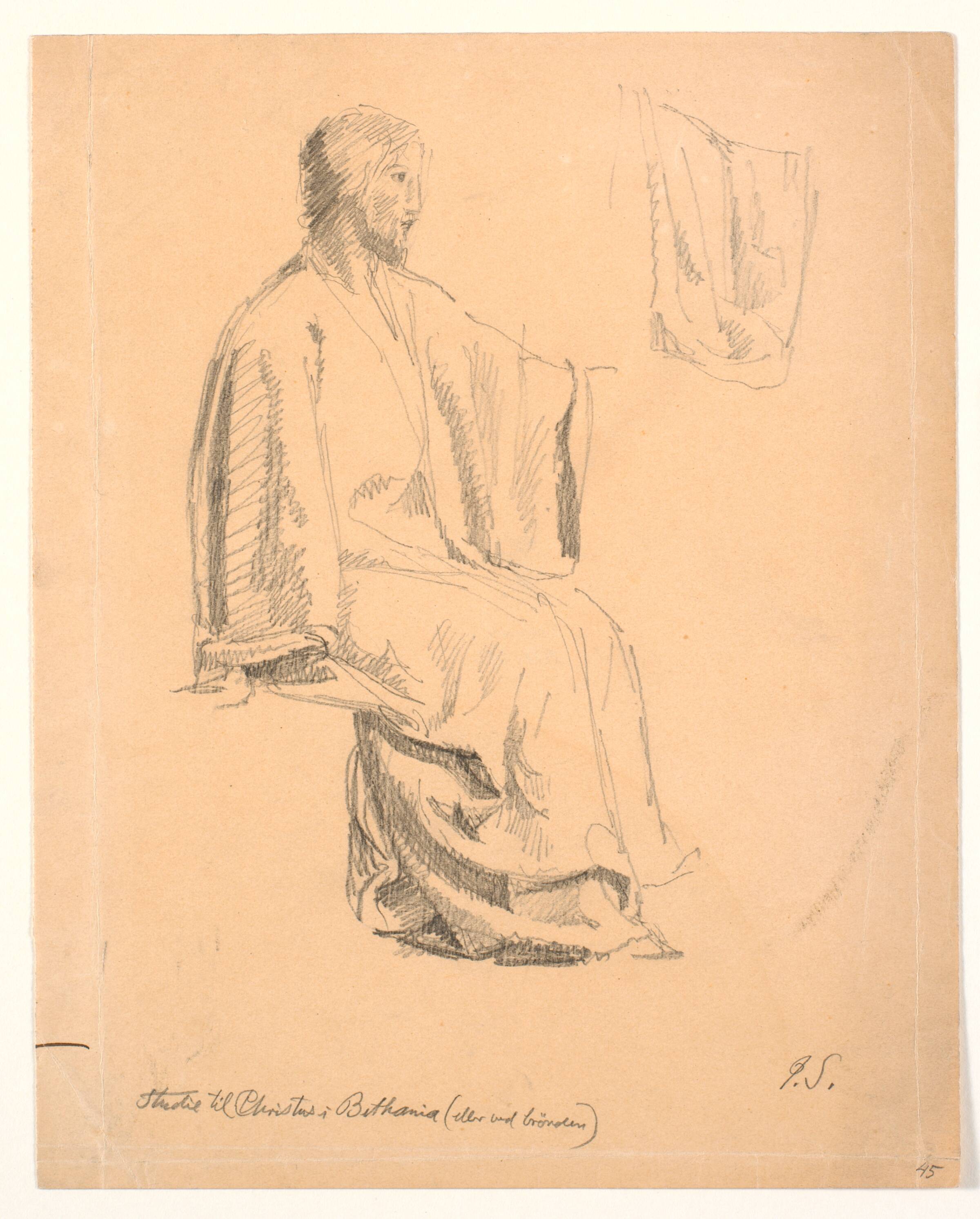 Studie af siddende Kristus, Joakim Skovgaard, 1856-1933