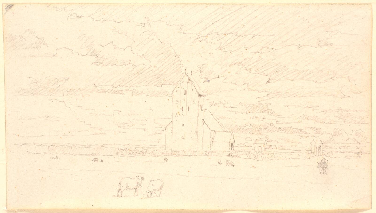 Alslev kirke ved Varde, Christen Købke, 1810-1848