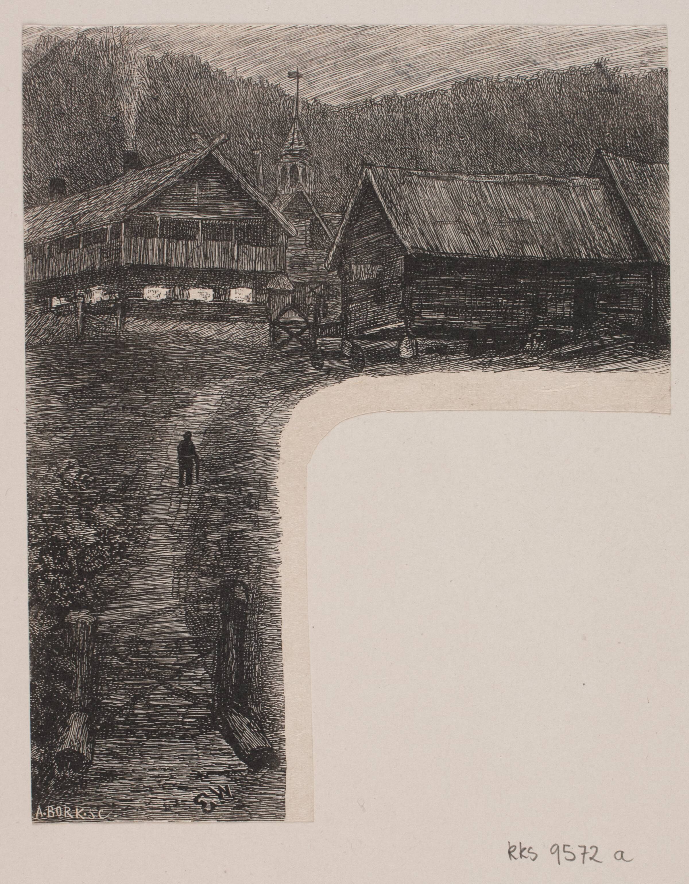 Illustration til "Den syvende far i huset", André Bork, 1854-1932