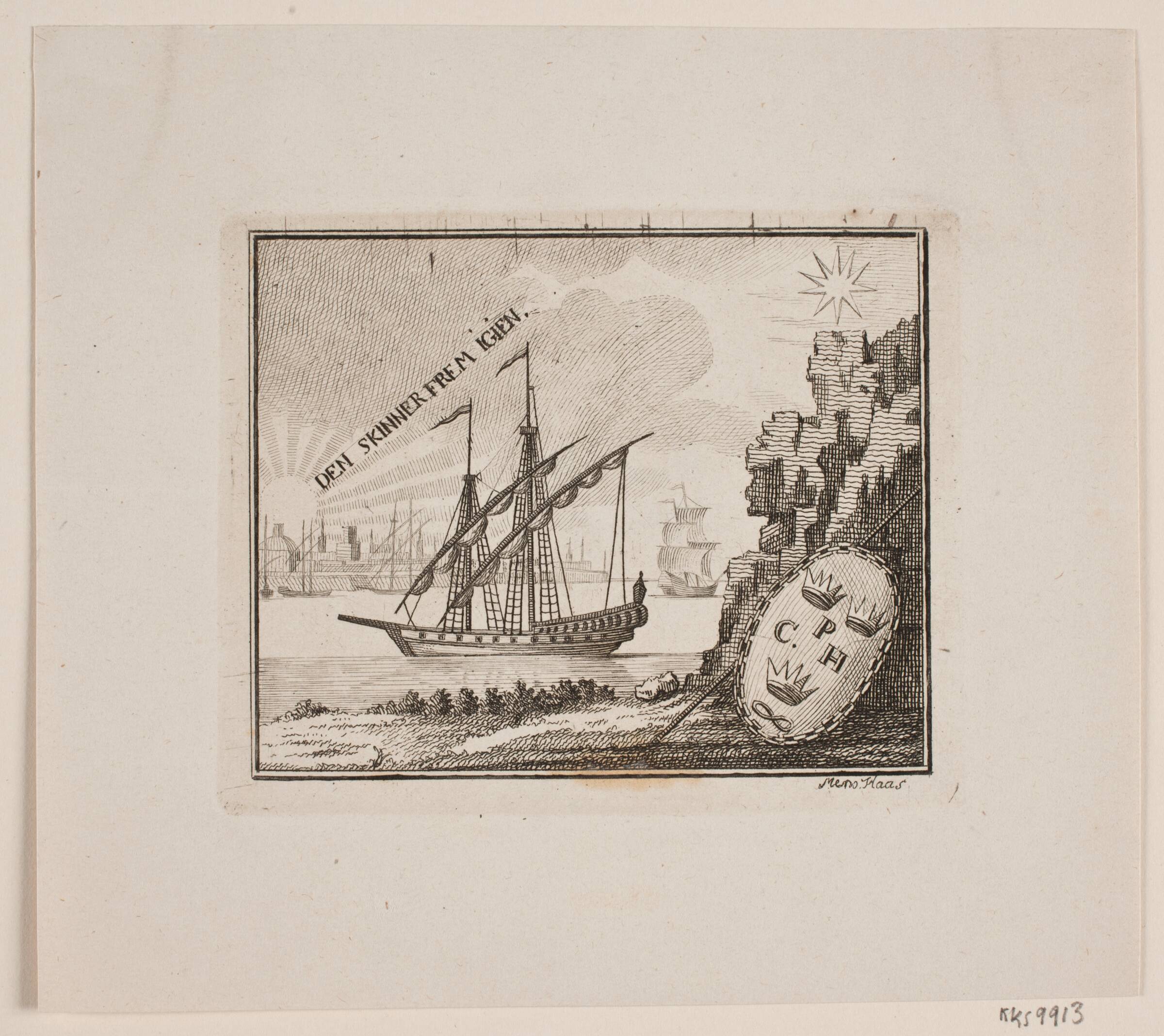Titelvignet. "Den skinner frem igen", Meno Haas, 1752-1833