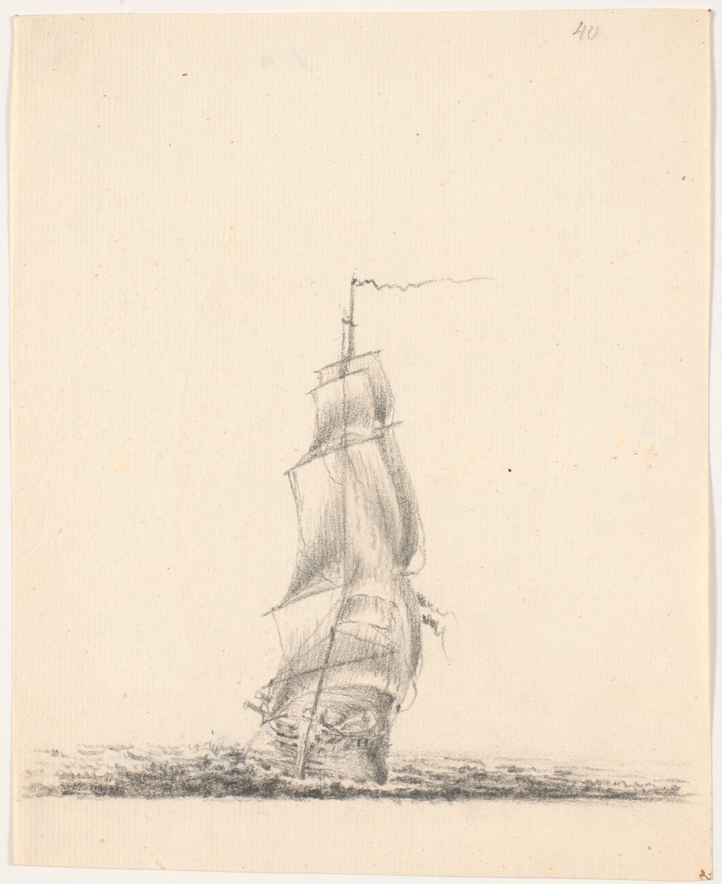 Marineskib for fulde sejl, C.A. Lorentzen, 1746-1828