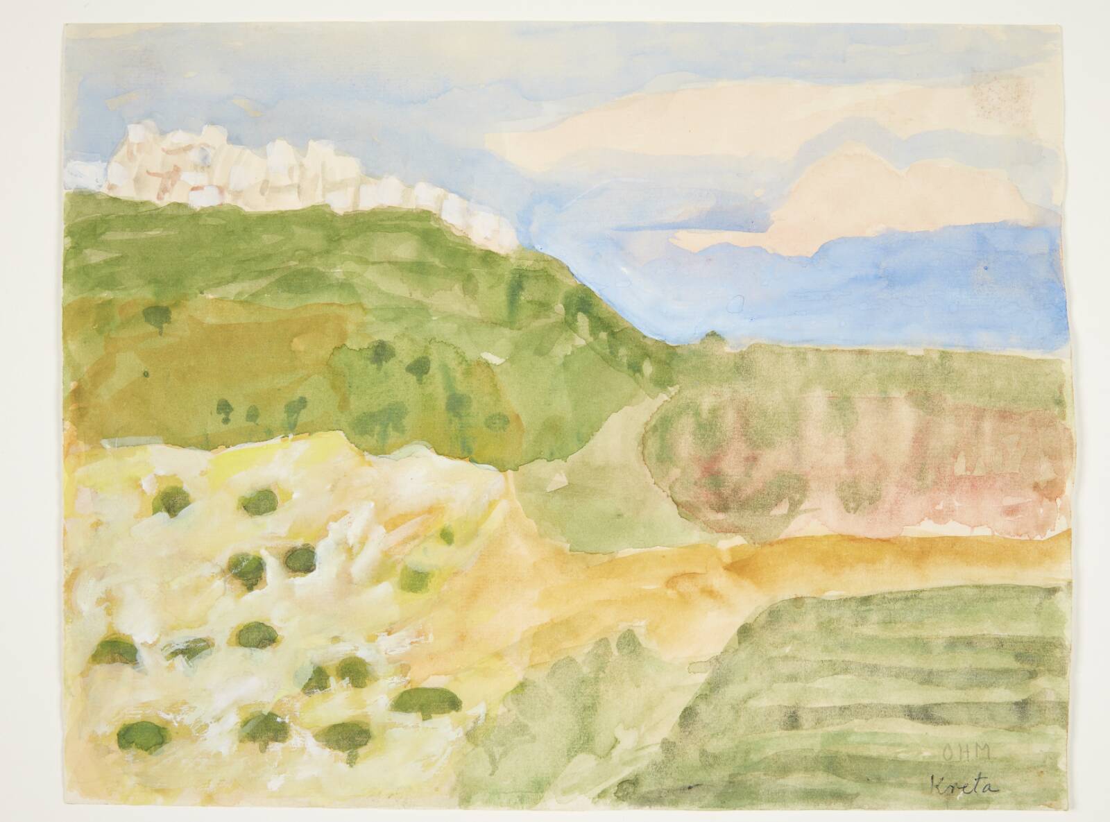 Landskab. Kreta, Olivia Holm-Møller, 1890-1970