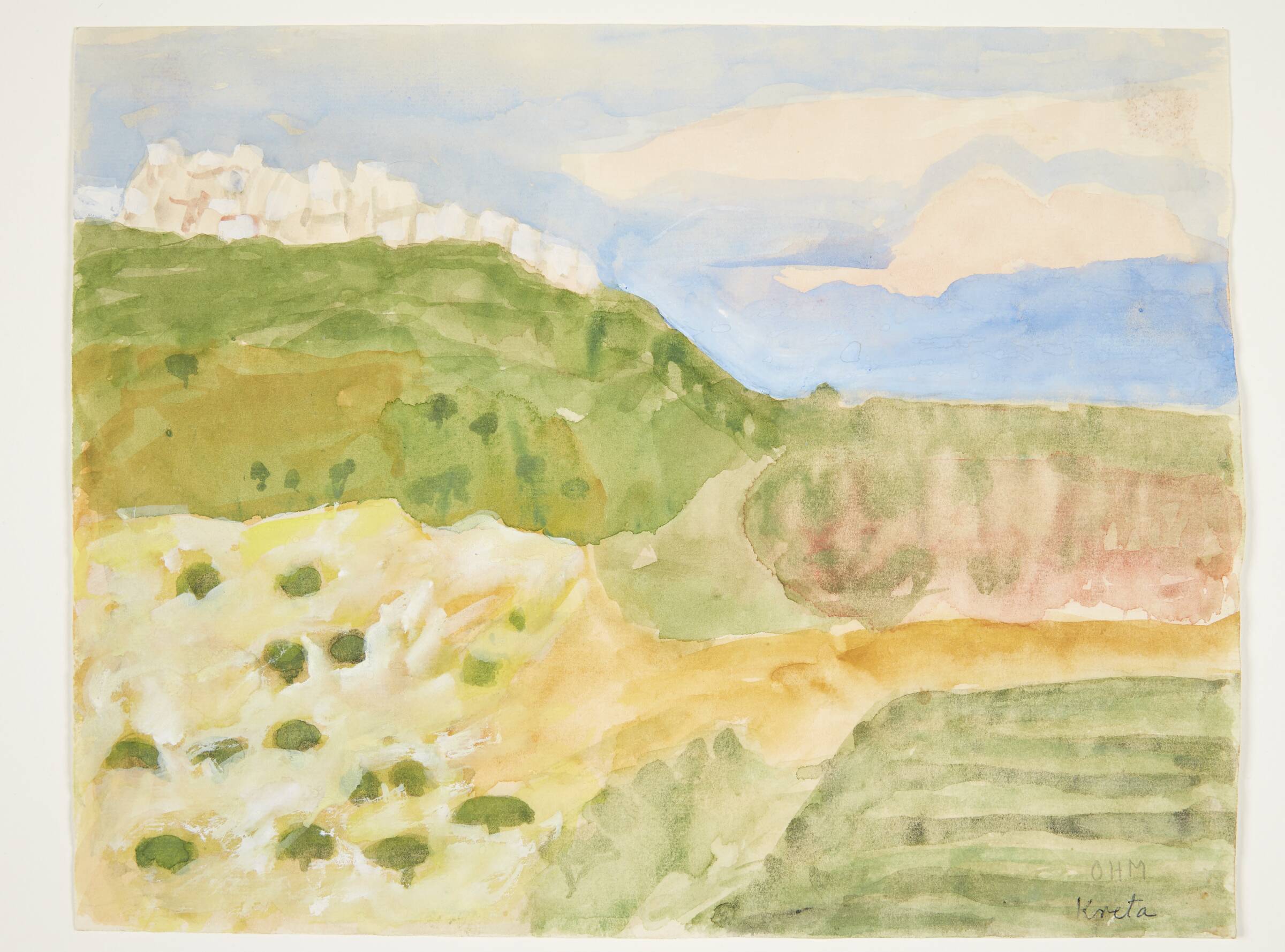 Landskab. Kreta, Olivia Holm-Møller, 1890-1970