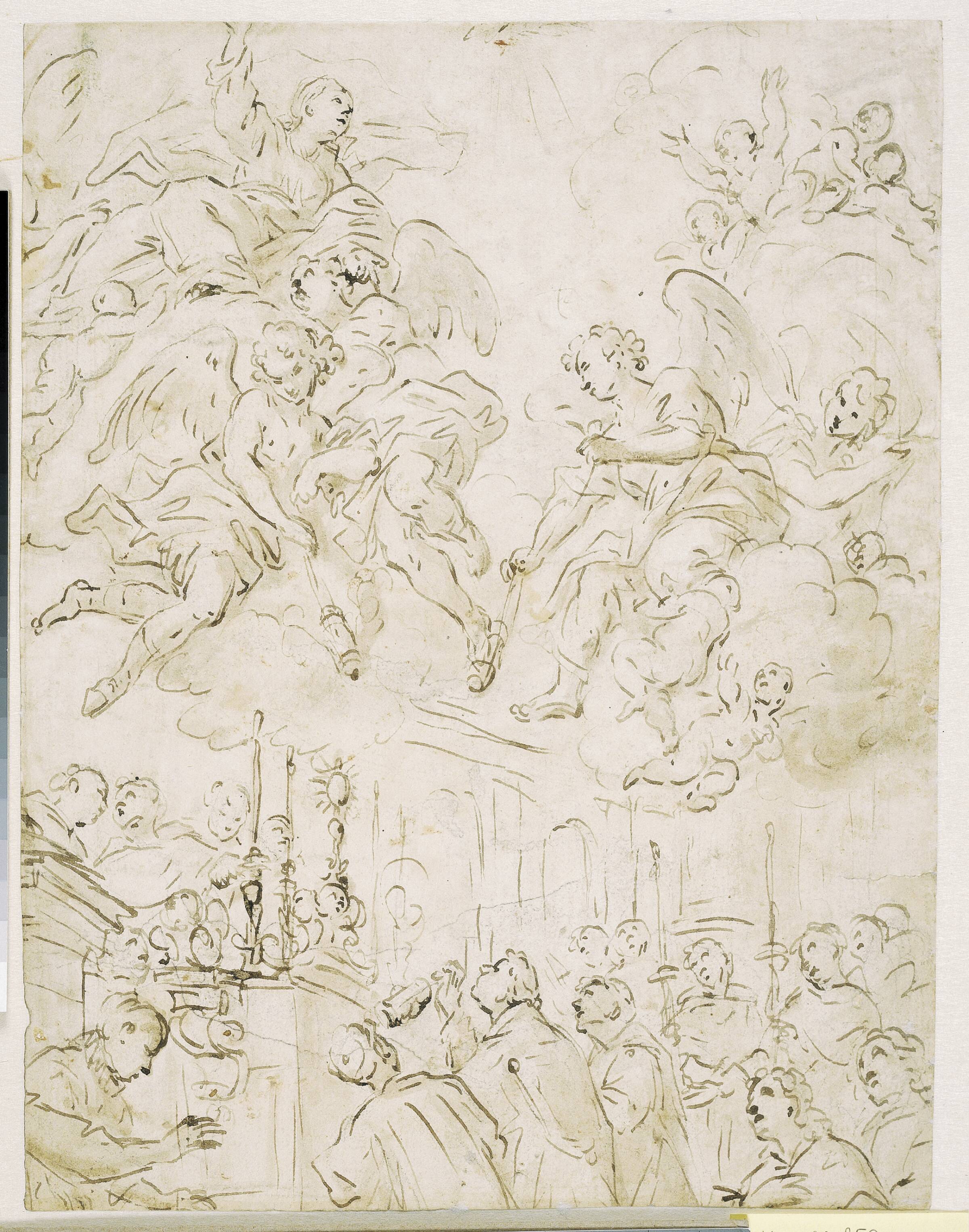 Hostieunder med jomfru Maria og engle, Paolo de Matteis, 1662-1728
