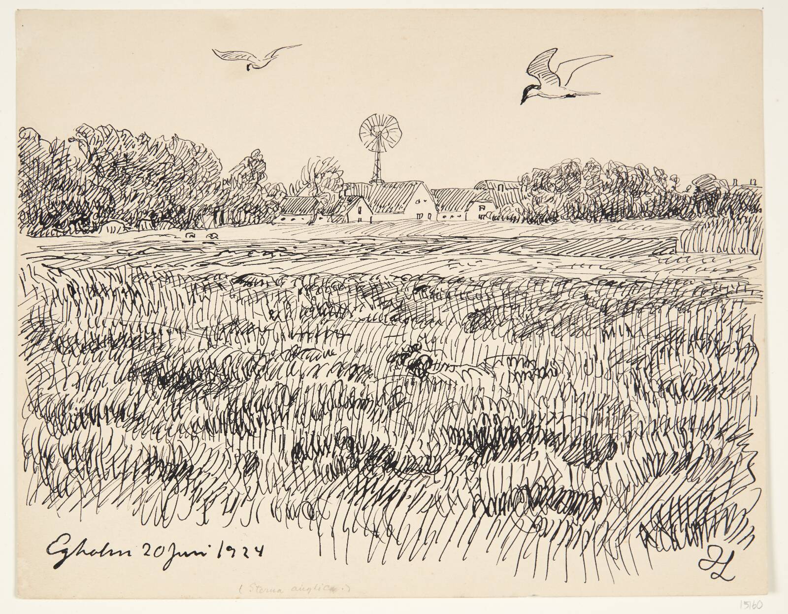 Landskab. Egholm, Johannes Larsen, 1924