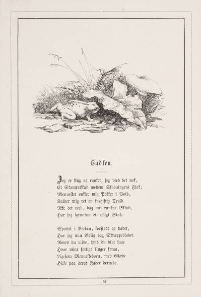 Tudsen. Illustration til H.V. Kaalund, "Fabler for Børn"