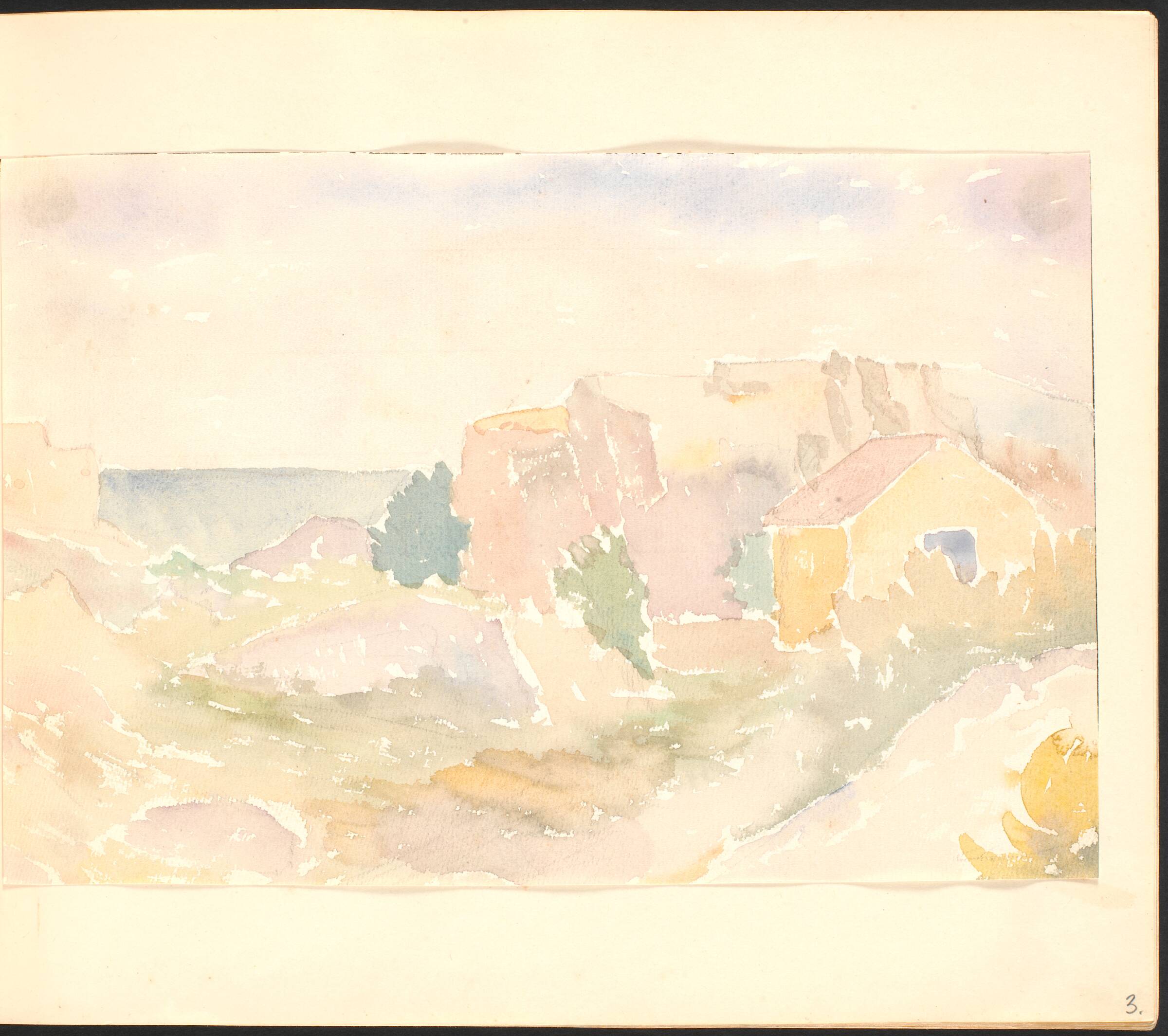 Et hus og klipper, Johannes Frederiksen, 1944