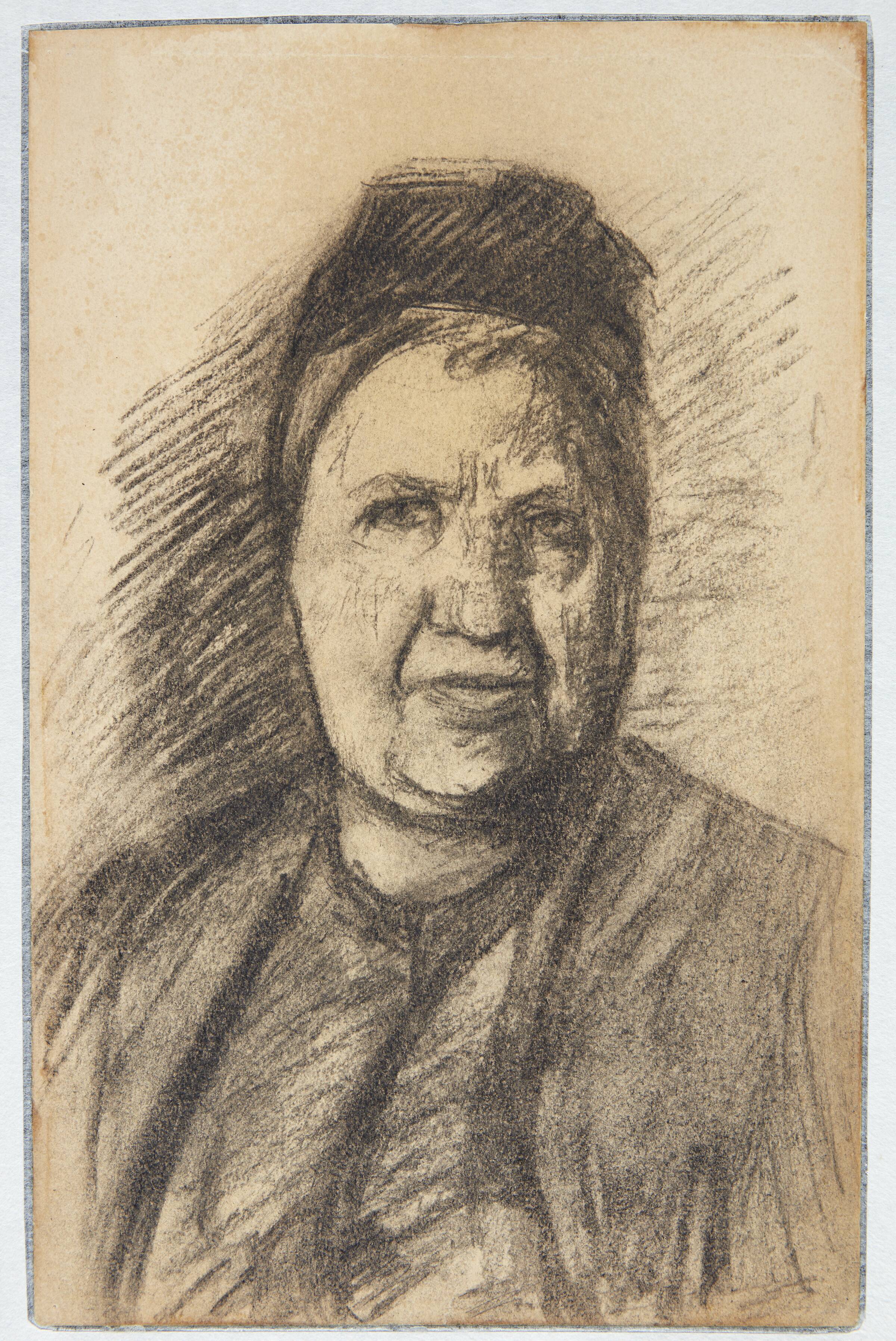 Kvindeportræt. Skitsebogsblad, Albert Gottschalk, 1866-1906
