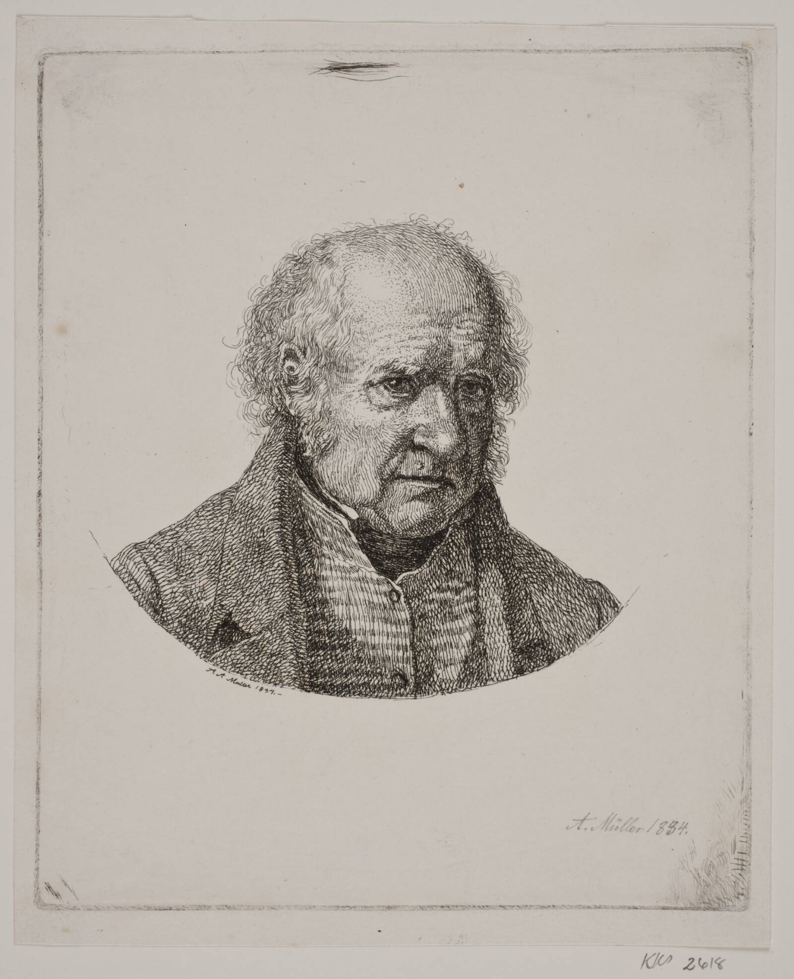 Brystbillede af en ældre mand, Adam Müller, 1834