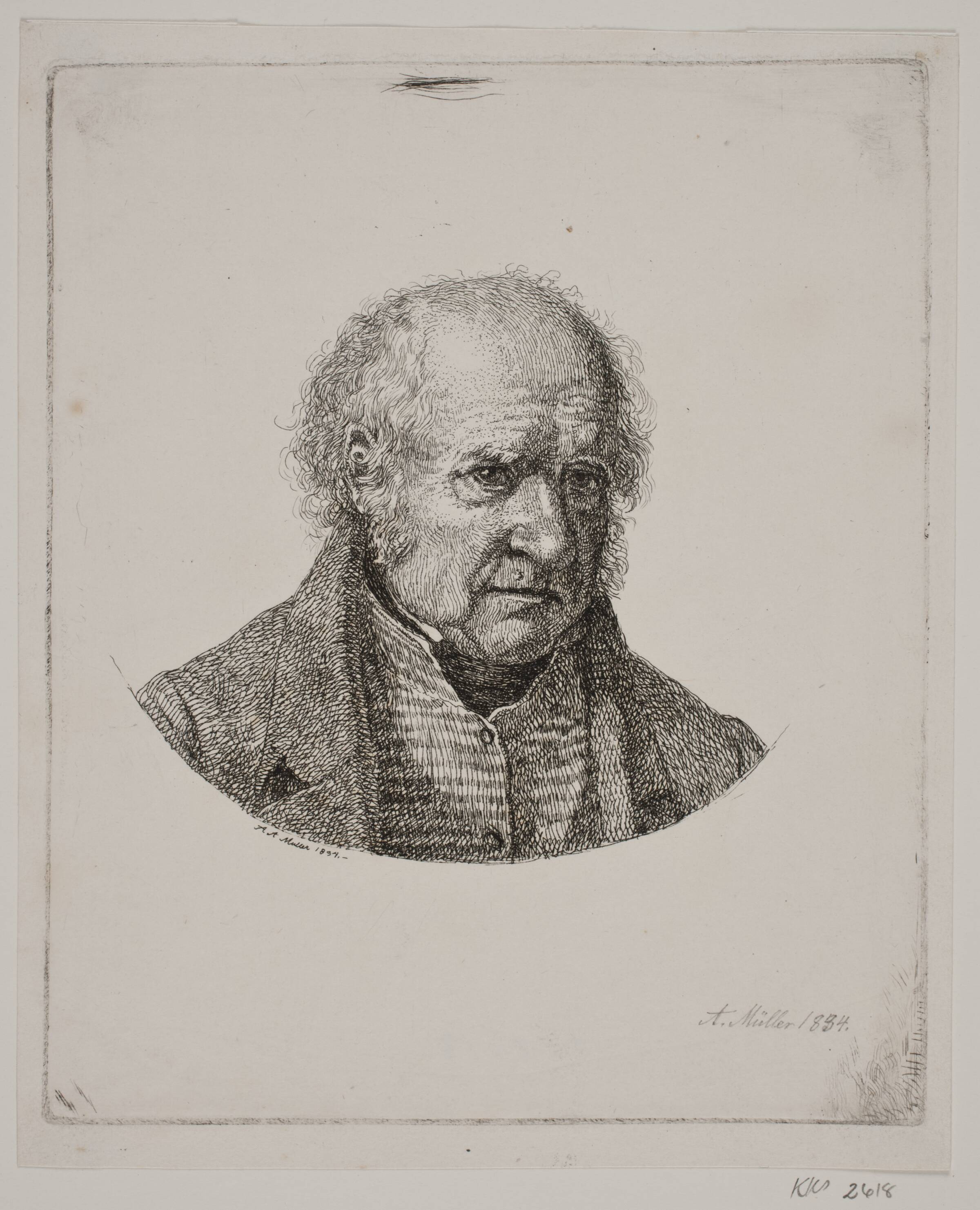 Brystbillede af en ældre mand, Adam Müller, 1834