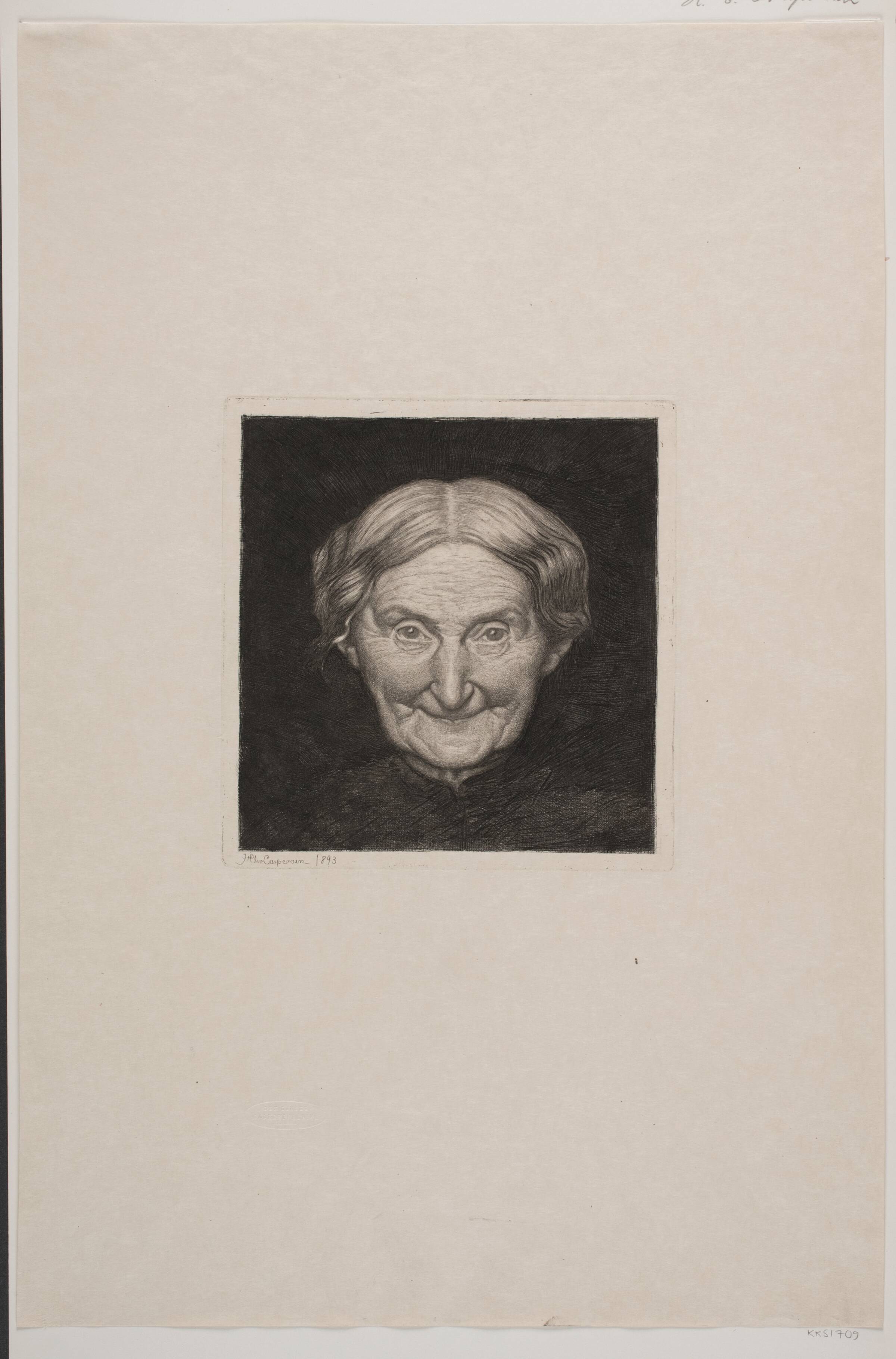 Hoved af en gammel kvinde, Hans Christian Gether Caspersen, 1893