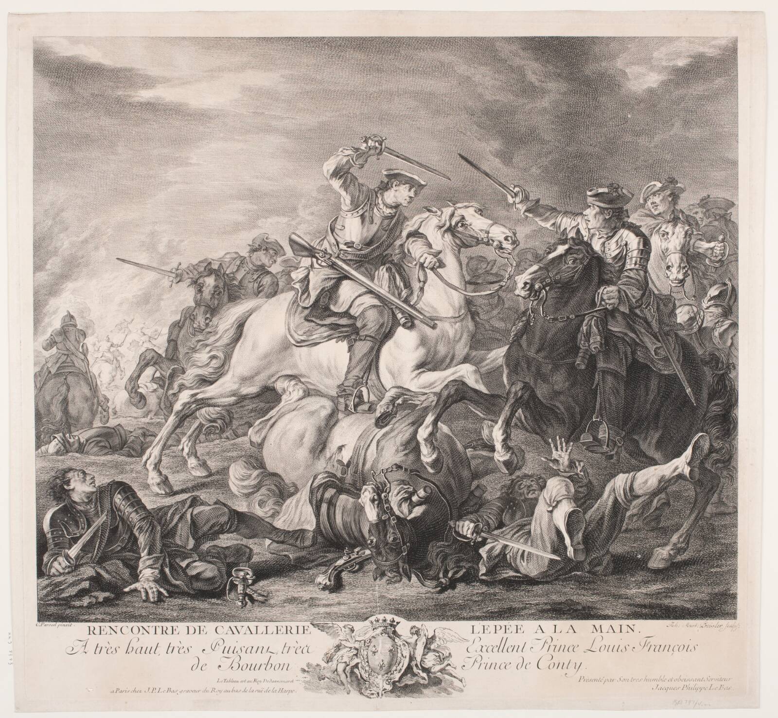 Rytterfægtning, J.M. Preisler, 1742