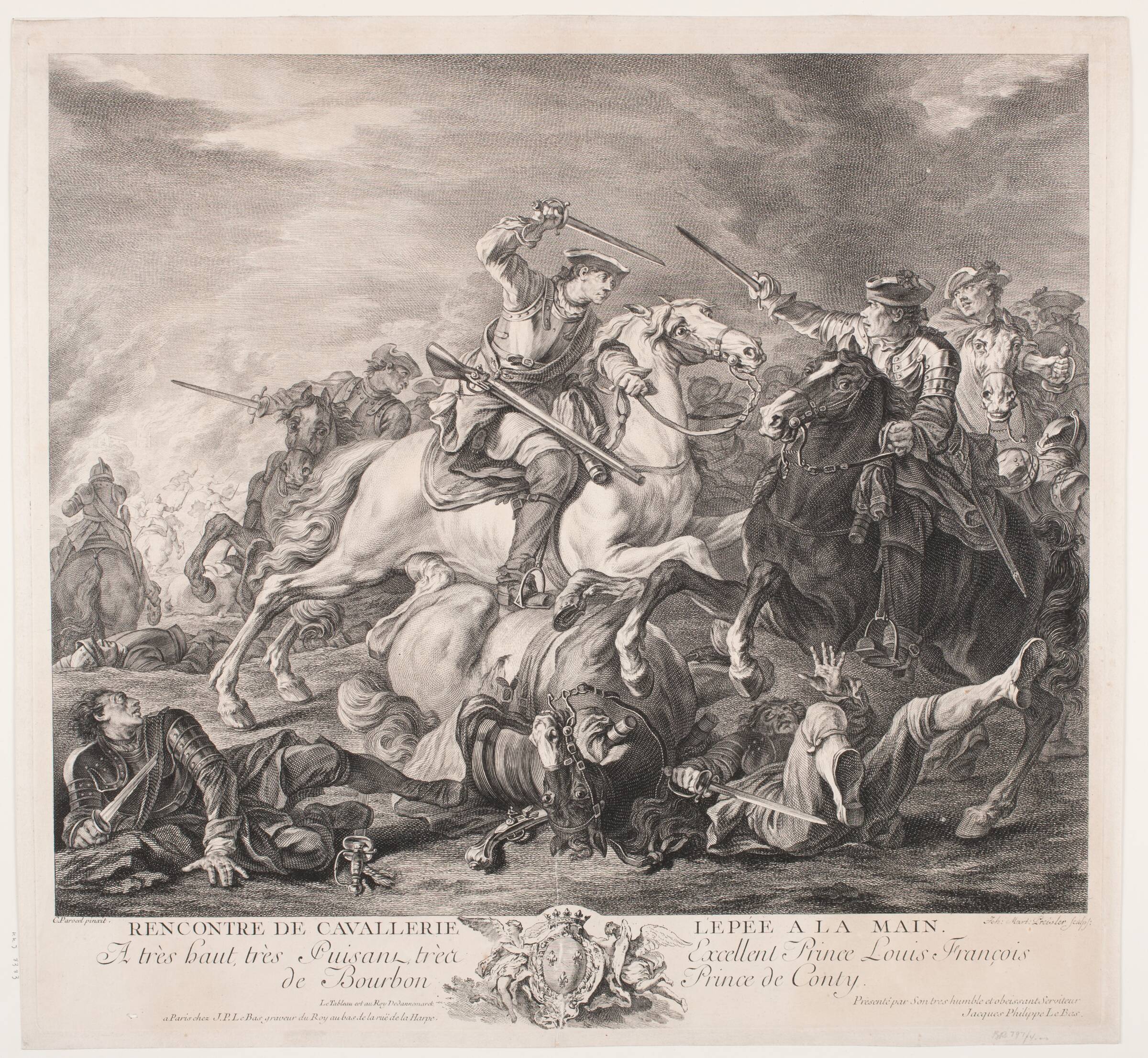Rytterfægtning, J.M. Preisler, 1742