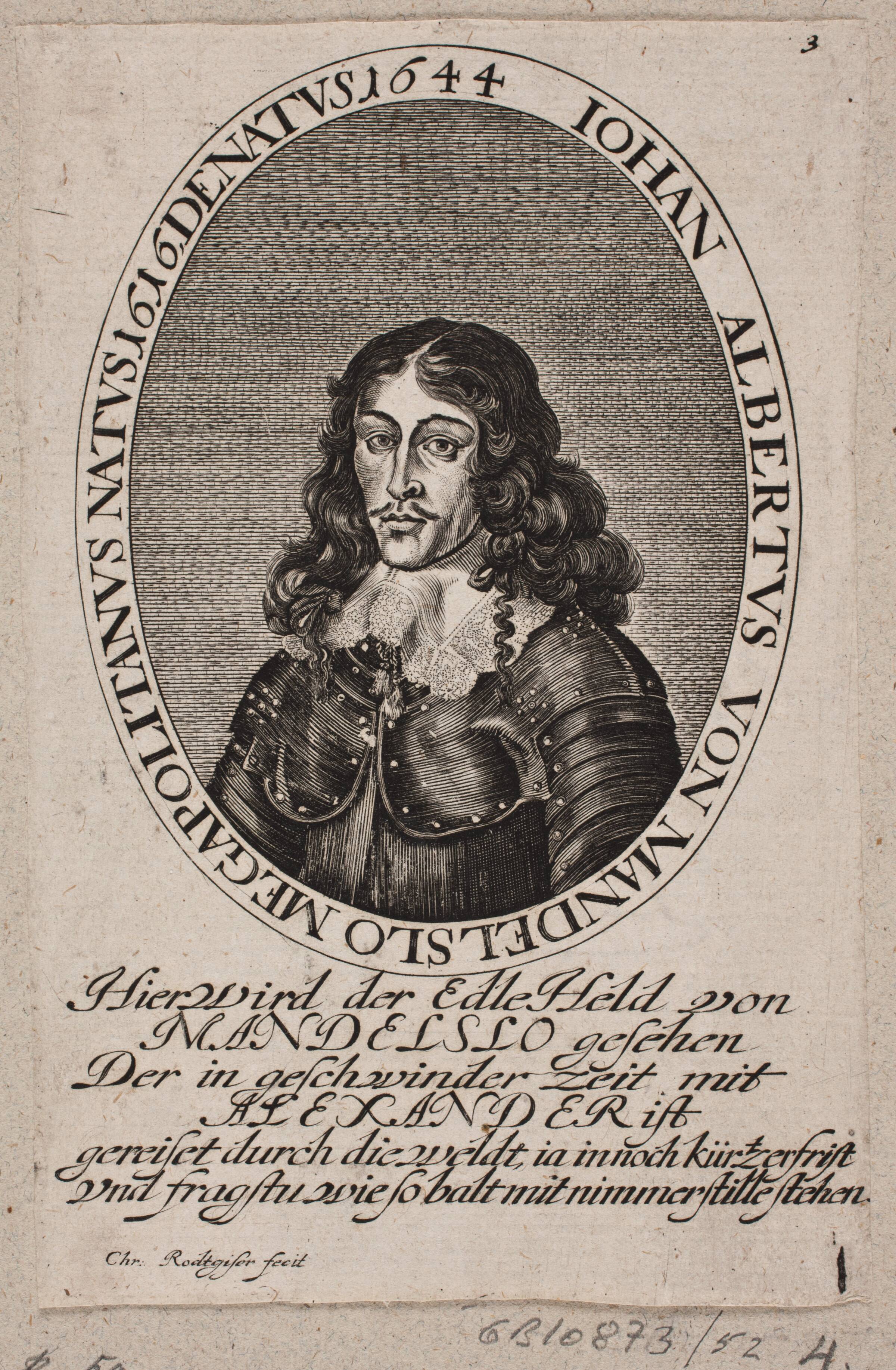 Johann Albert von Mandelslo, Christian Rothgiesser, 1647