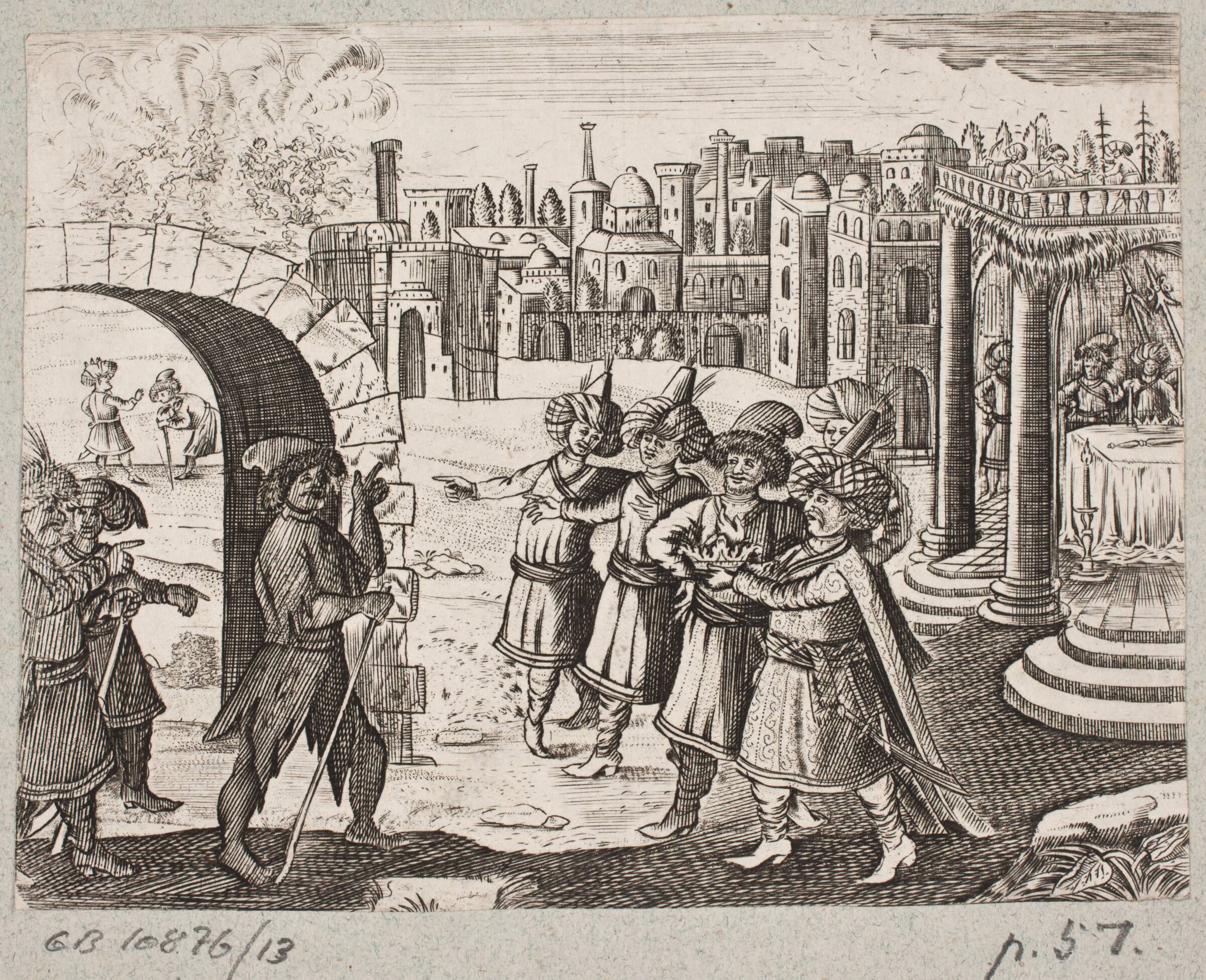 Illustration til Adam Olearius, “Persianischer Rosenthal von einem Sinnreichen Poeten Schich Saadi […]”, Schleswig 1660, J. Muller, 1645