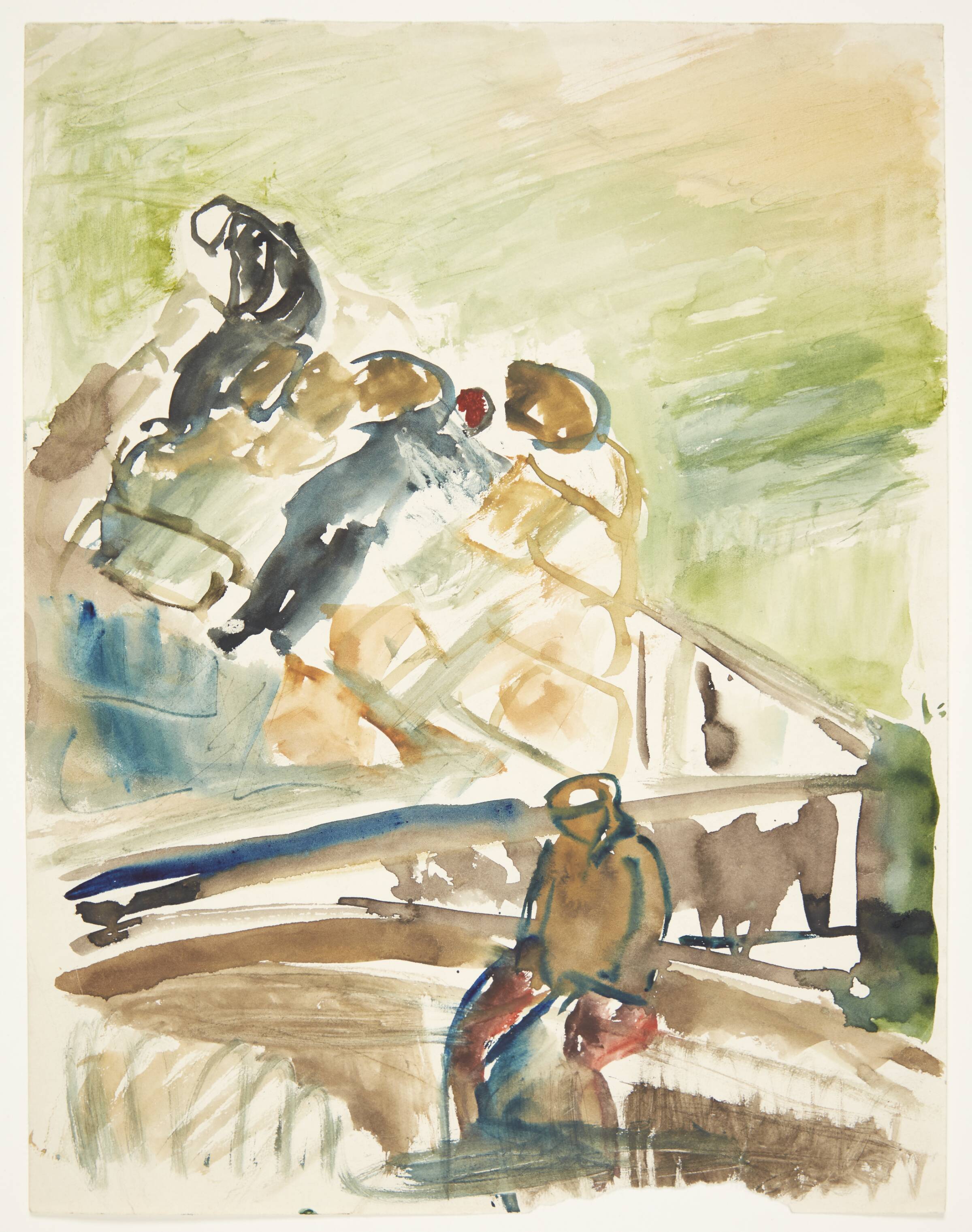 Siddende figur ved et gærde, Ebba Carstensen, 1900-1967