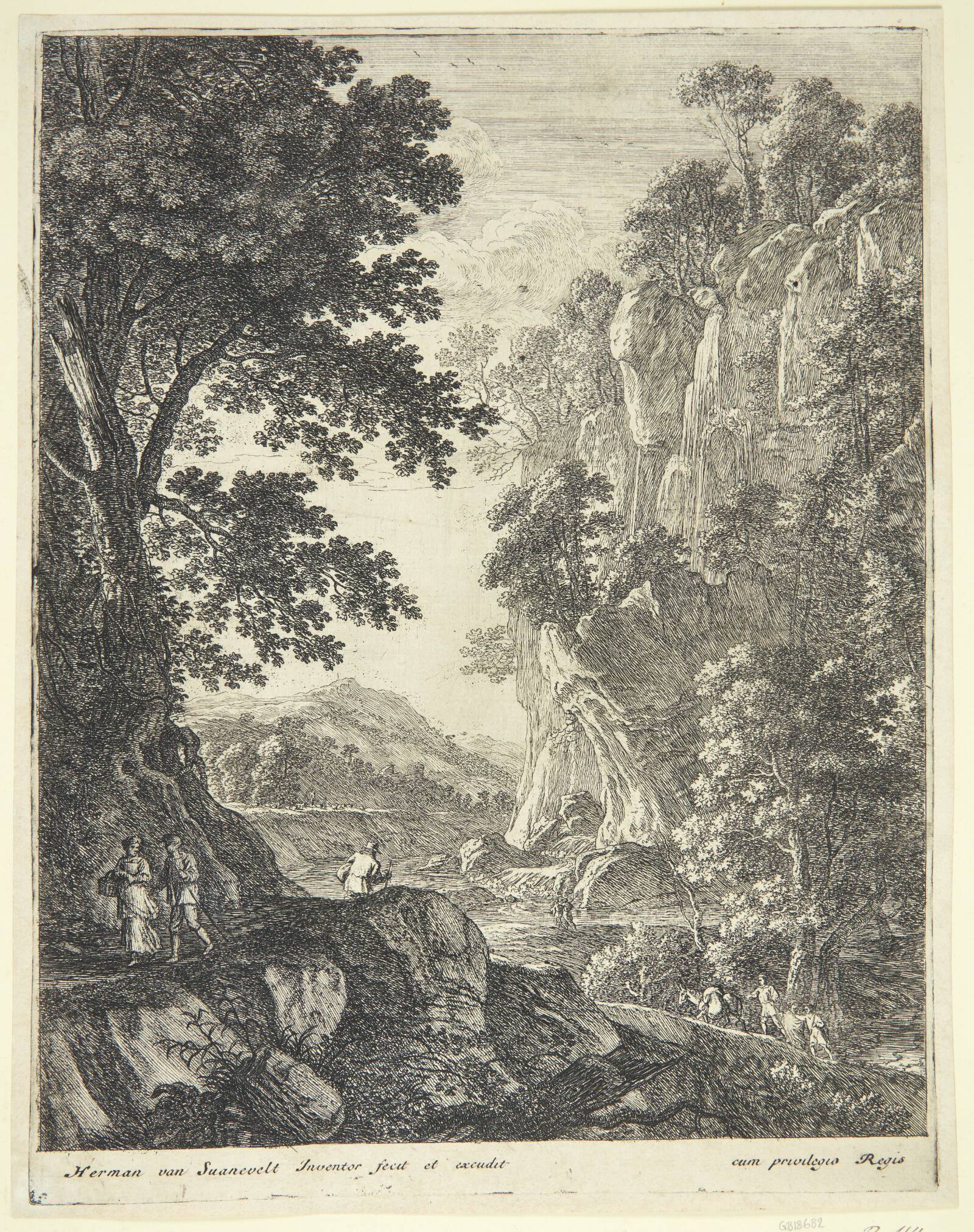 Det store vandfald, Herman van Swanevelt, 1603-1655