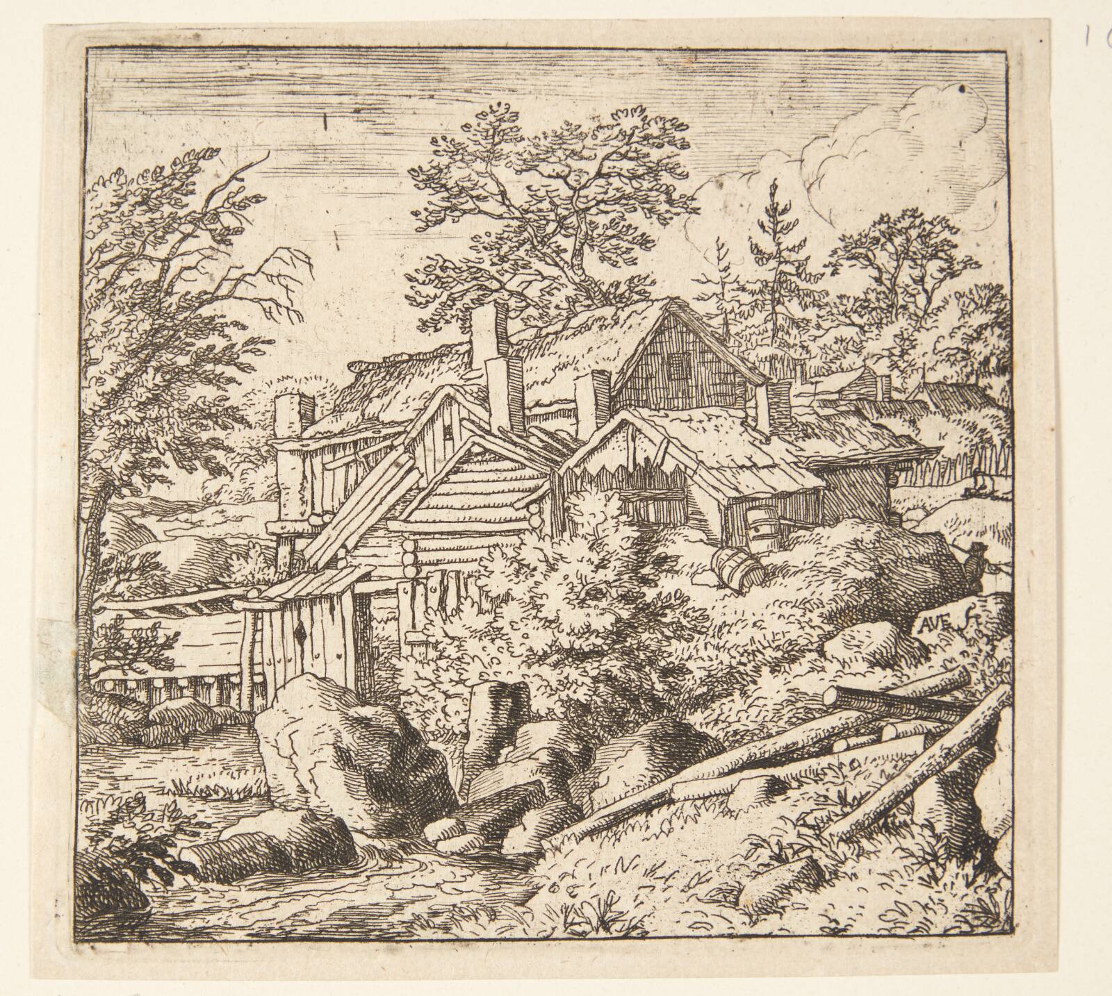 Huse på en bjergside, Allaert van Everdingen, 1621-1675