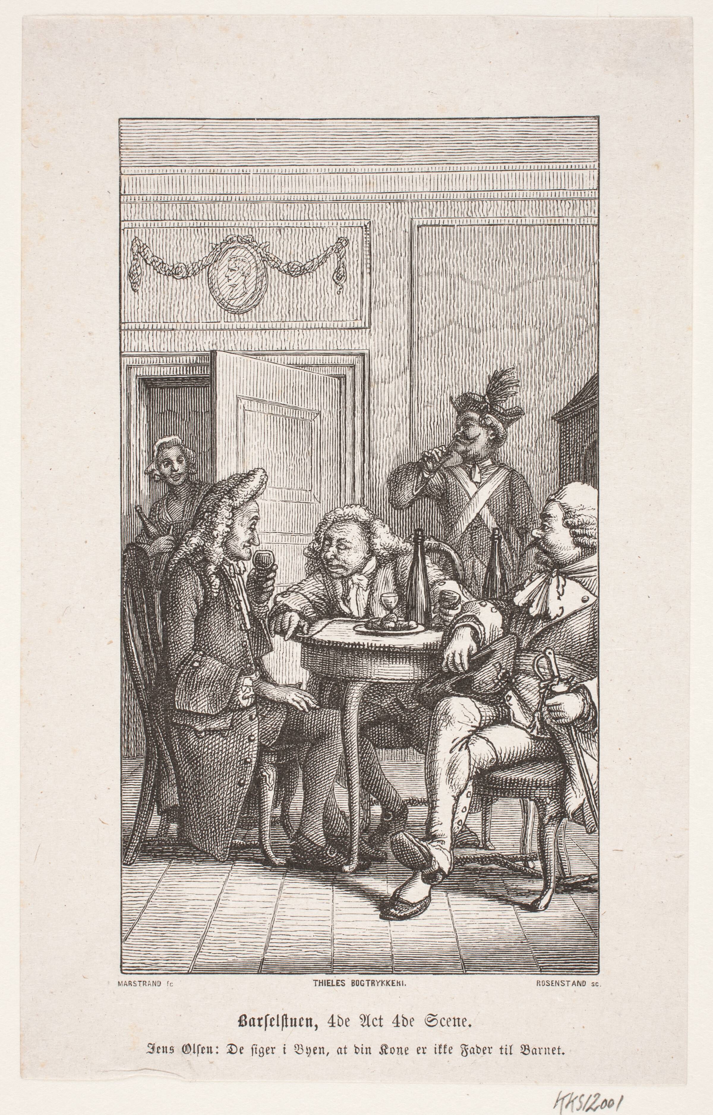 Holberg, Barselstuen, IV, 4, Johan Frederik Rosenstand, 1820-1887