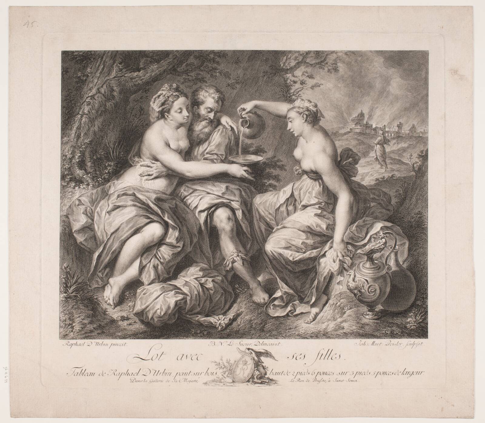 Lot og hans døtre, J.M. Preisler, 1735-1769